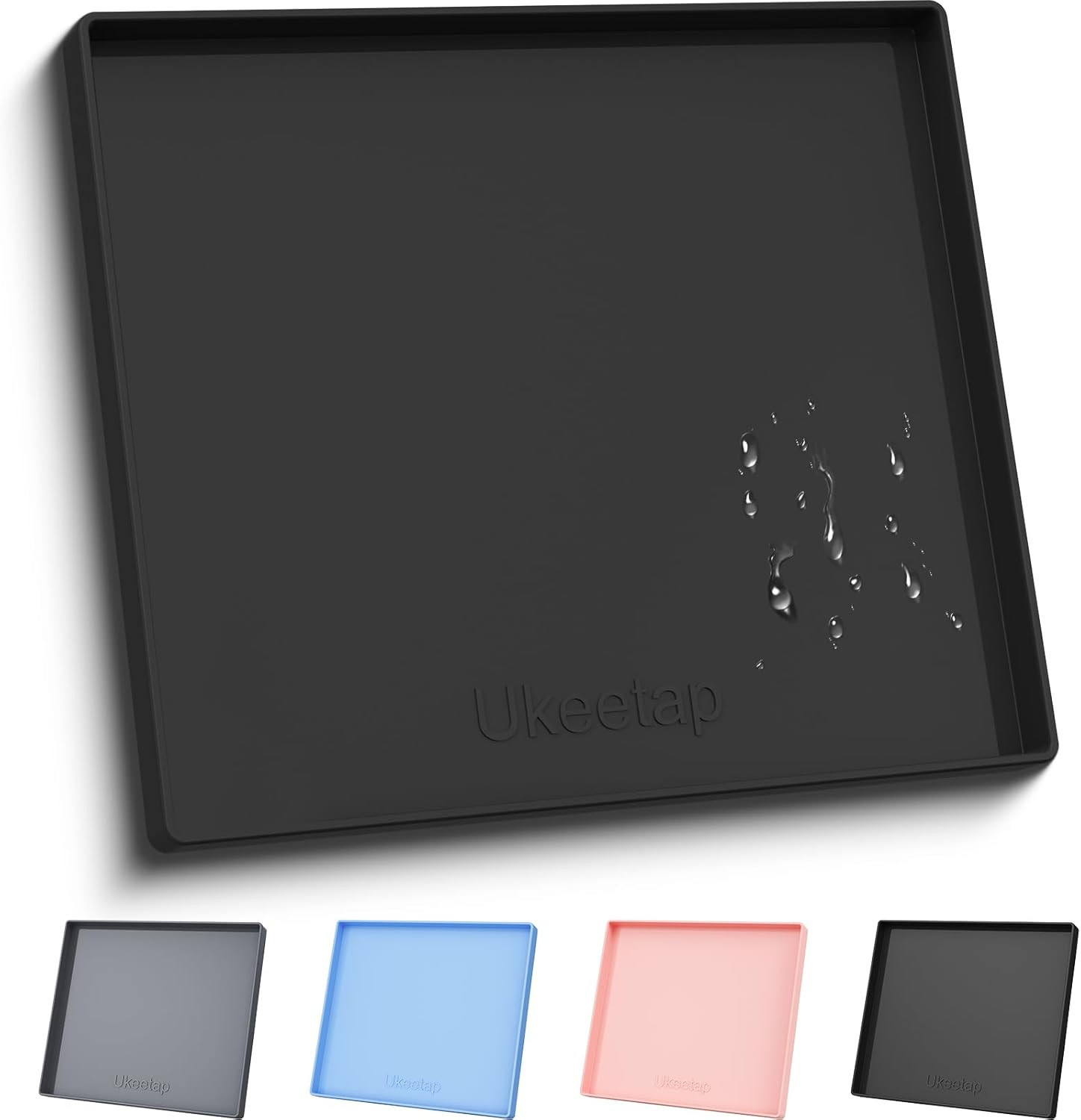 Extra Thick Silicone Mat Waterproof with Raised Edge 22&Prime; X 19&Prime;, under Sink Mat f