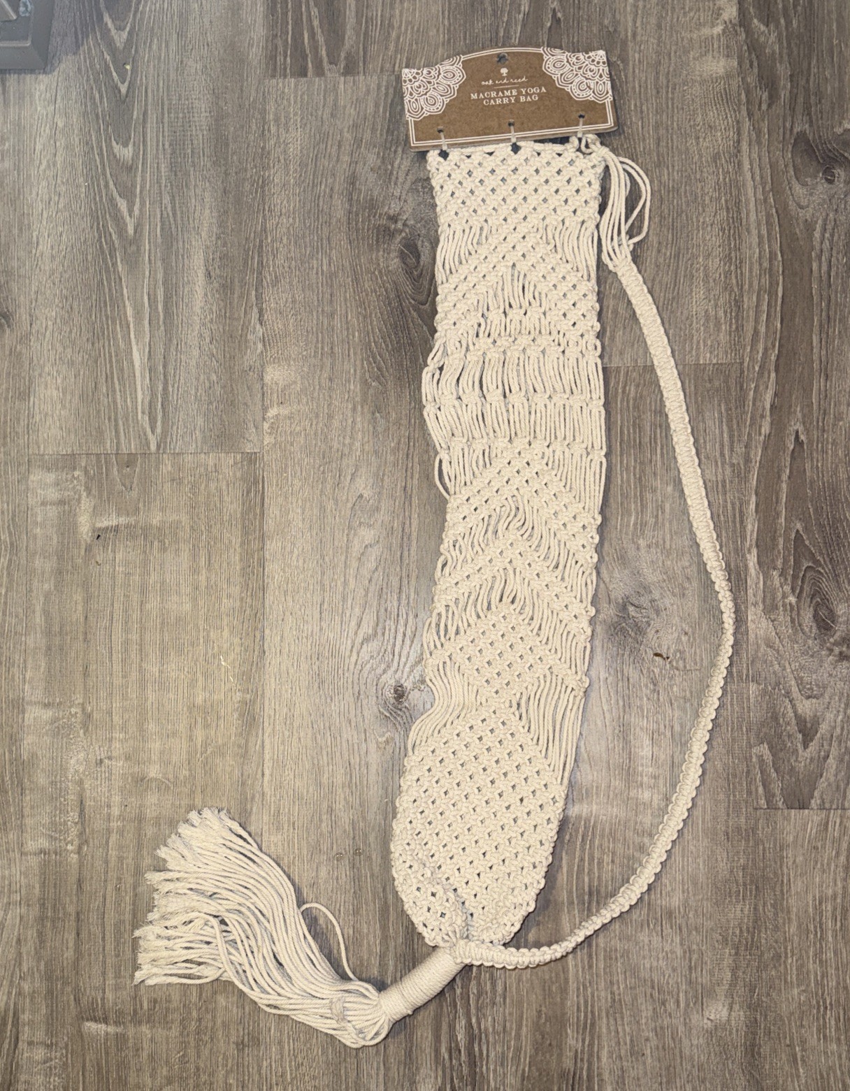Oak And Reed Macrame Yoga Mat Carry Bag 100% Cotton Boho Made In India NWT