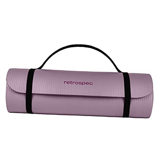 Solana Yoga Mat 1&Prime; & 1/2&Prime; Thick w/Nylon Strap for Men & Violet Haze 1&Prime;