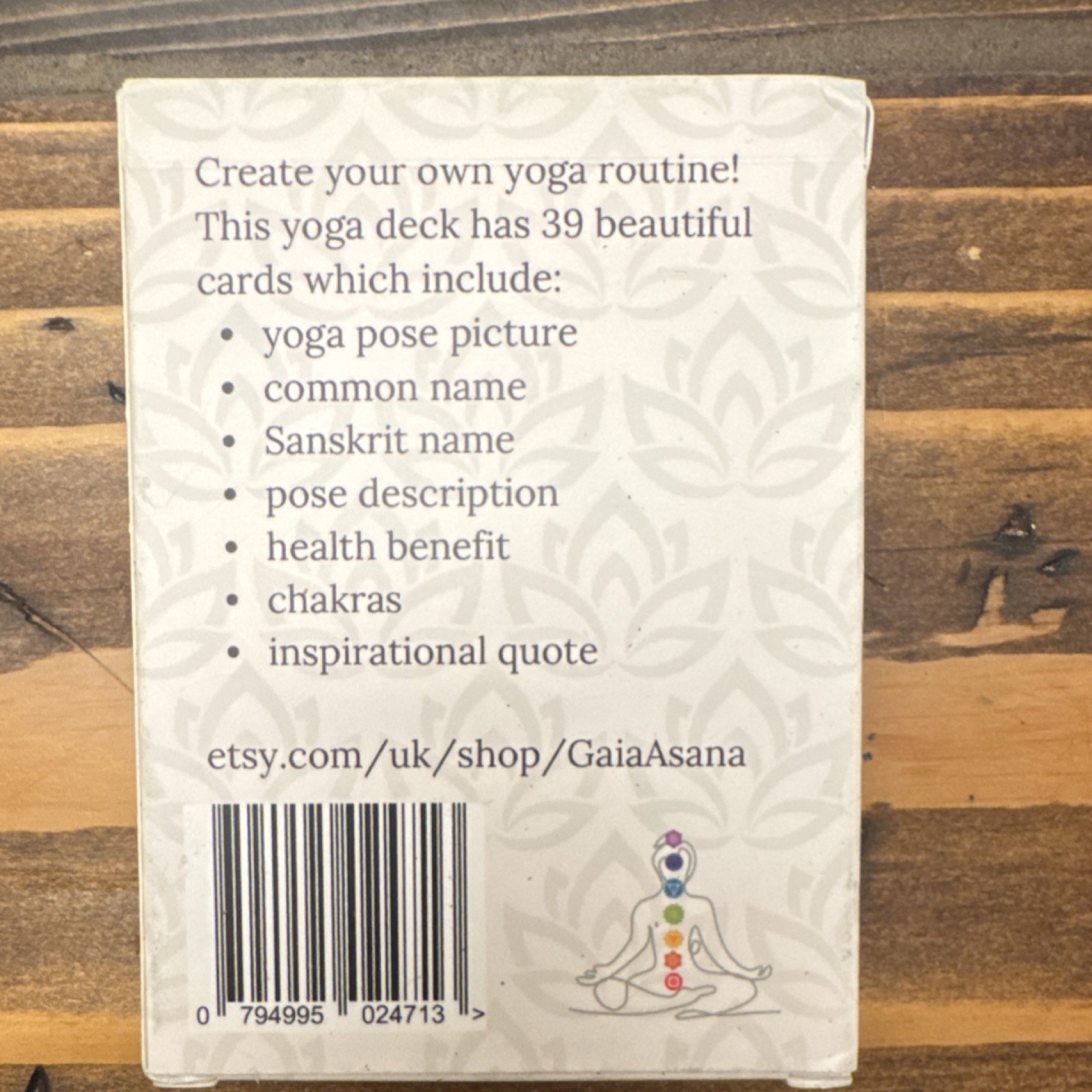 Gaia Asana Yoga Pose Cards Beginner-Intermediate Poses Deck 39 Multicolor Cards