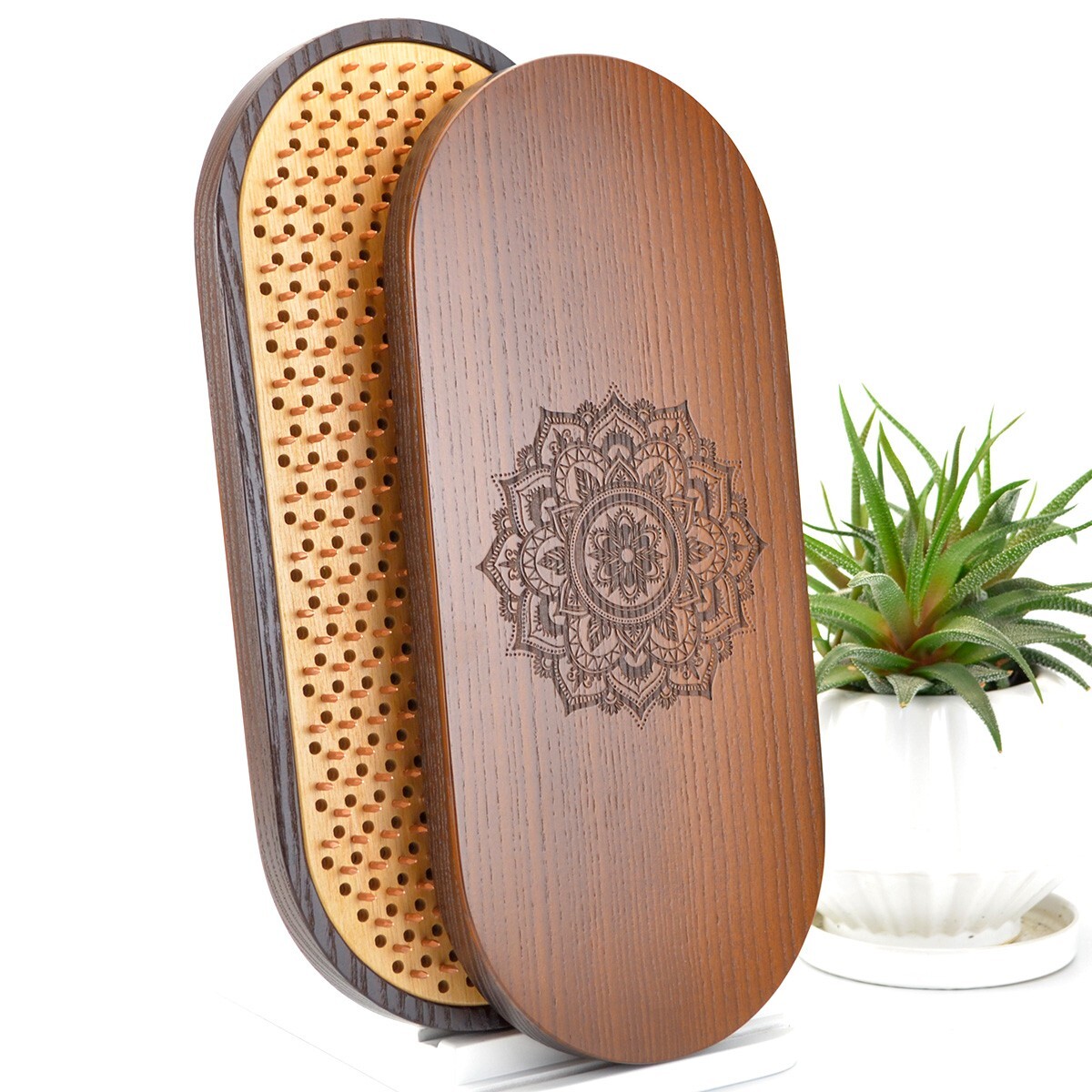 Sadhu Board with Thermal Ash « Mandala » Copper Nails 10 mm/0.4 inch