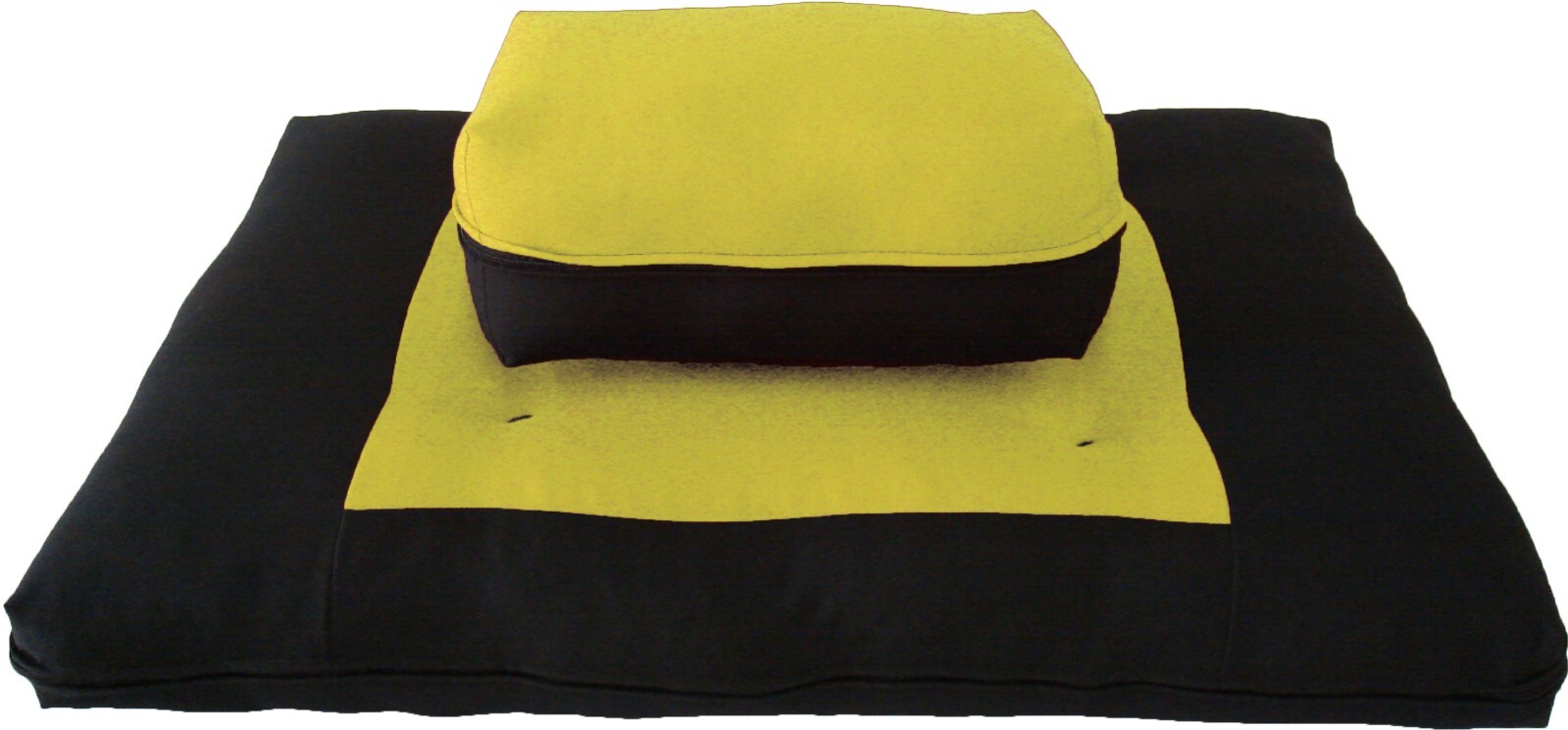 Zafu Zabuton Meditation Yoga Posture Exercise Cushions, Sit Mat Yellow/Black
