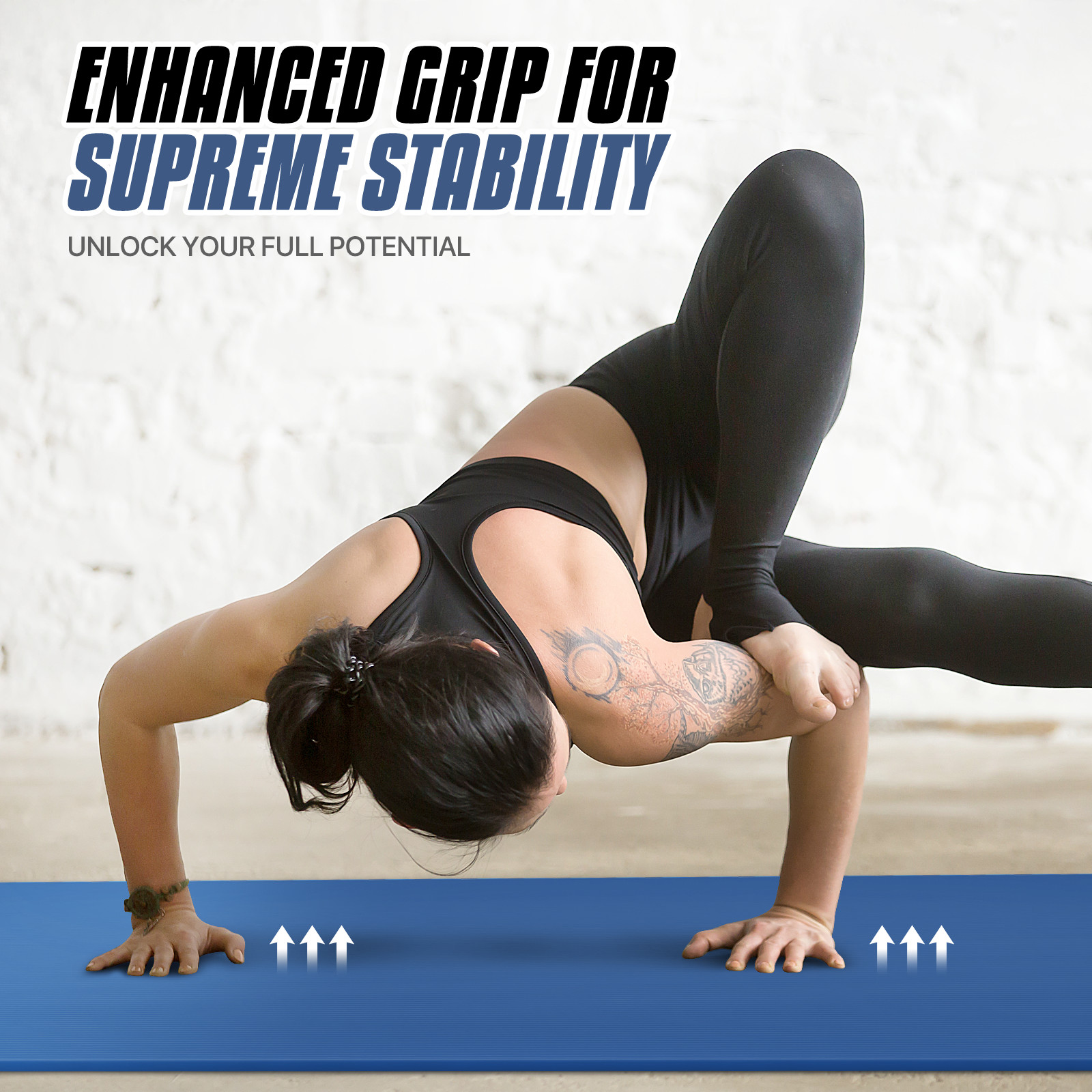 Non Slip 73&Prime;x32&Prime; Exercise Yoga Mats Gym Pilates Meditation Fitness w/Carry Strap