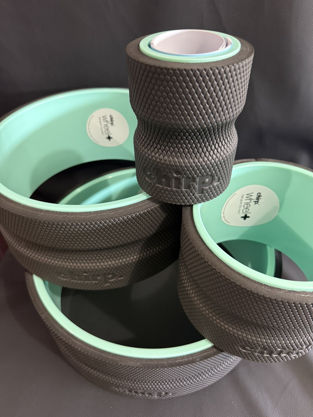 Chirp Wheel+ 4 Pack w Carry Bag Therapy Spine Yoga Roller – Mint Color