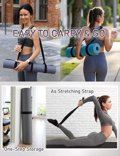 Yoga Mat Strap, Adjustable Thick and Wide Yoga Strap for Carrying Mat or