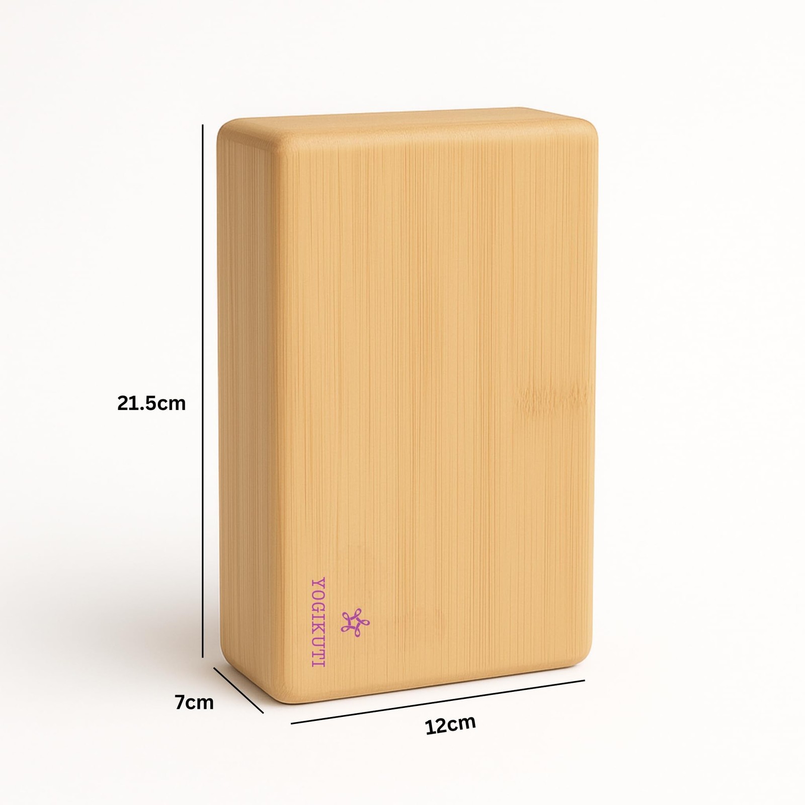 Yogikuti Bamboo Yoga BlockPremium Wooden Support Block for Iyengar Yoga, NonS…