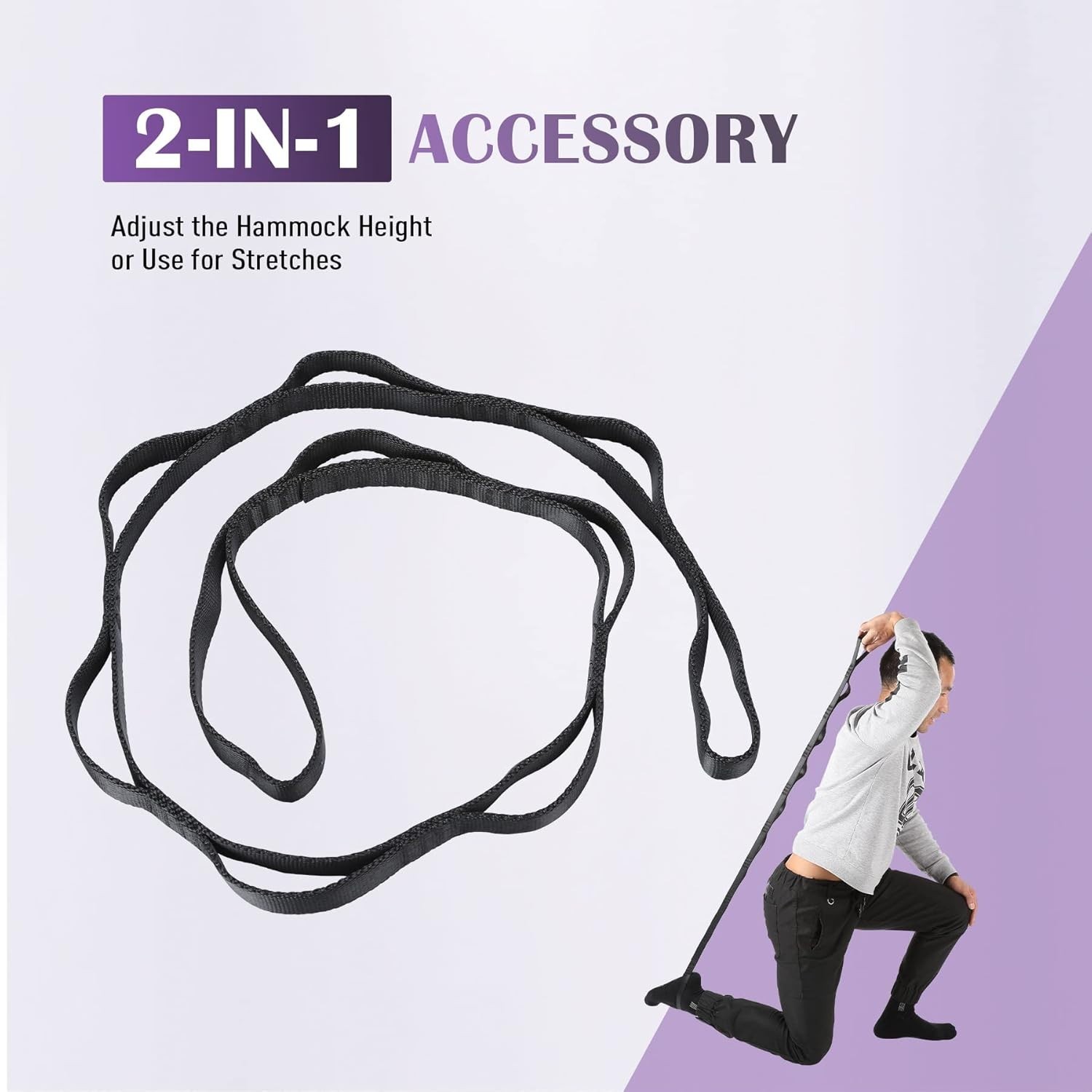 Sturdy Aerial Yoga Hammock Kit – Supports 400 lbs with Adjustable Straps