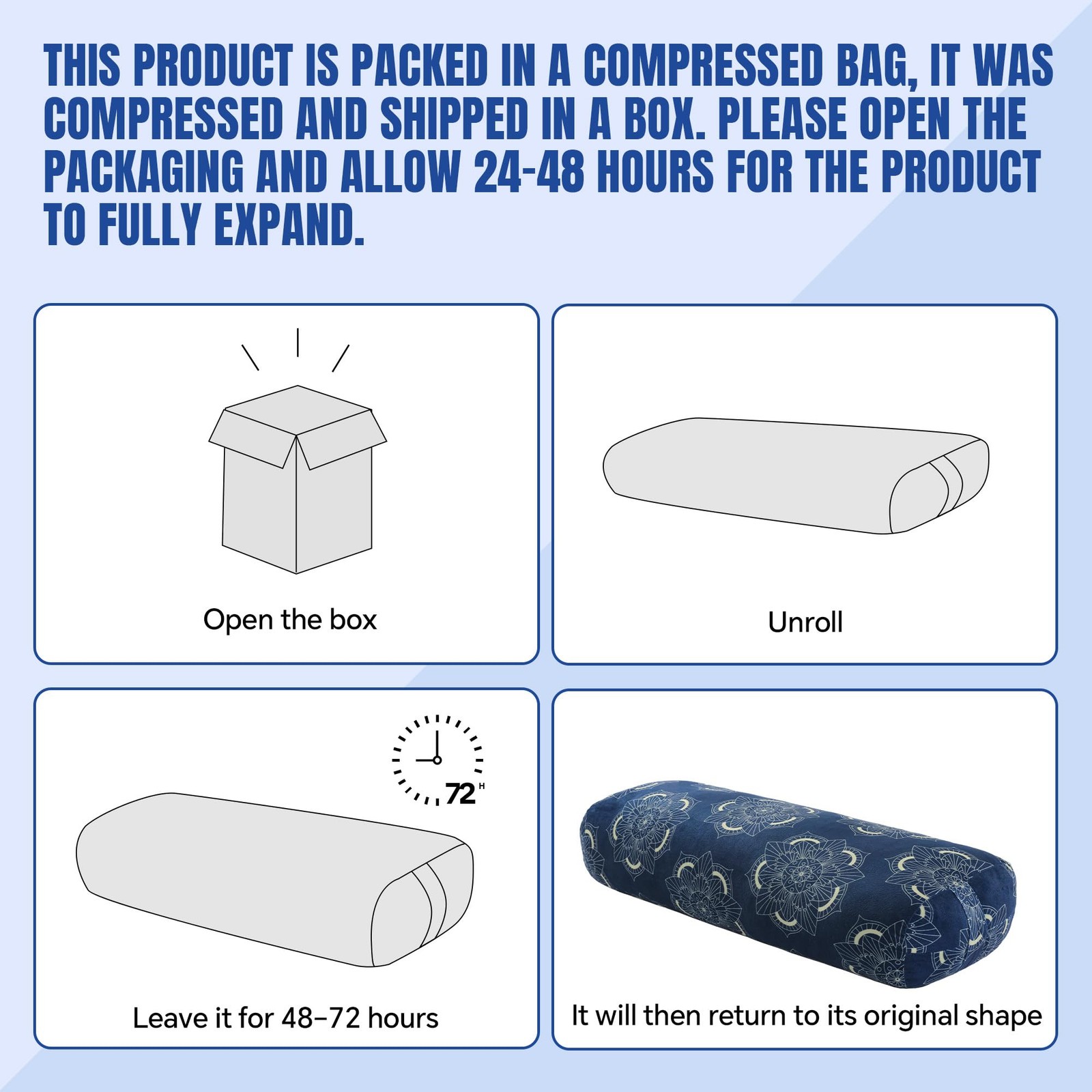 MABOZOO Yoga Bolster Pillow, Rectangular Yoga Bolster for Restorative & Meditati