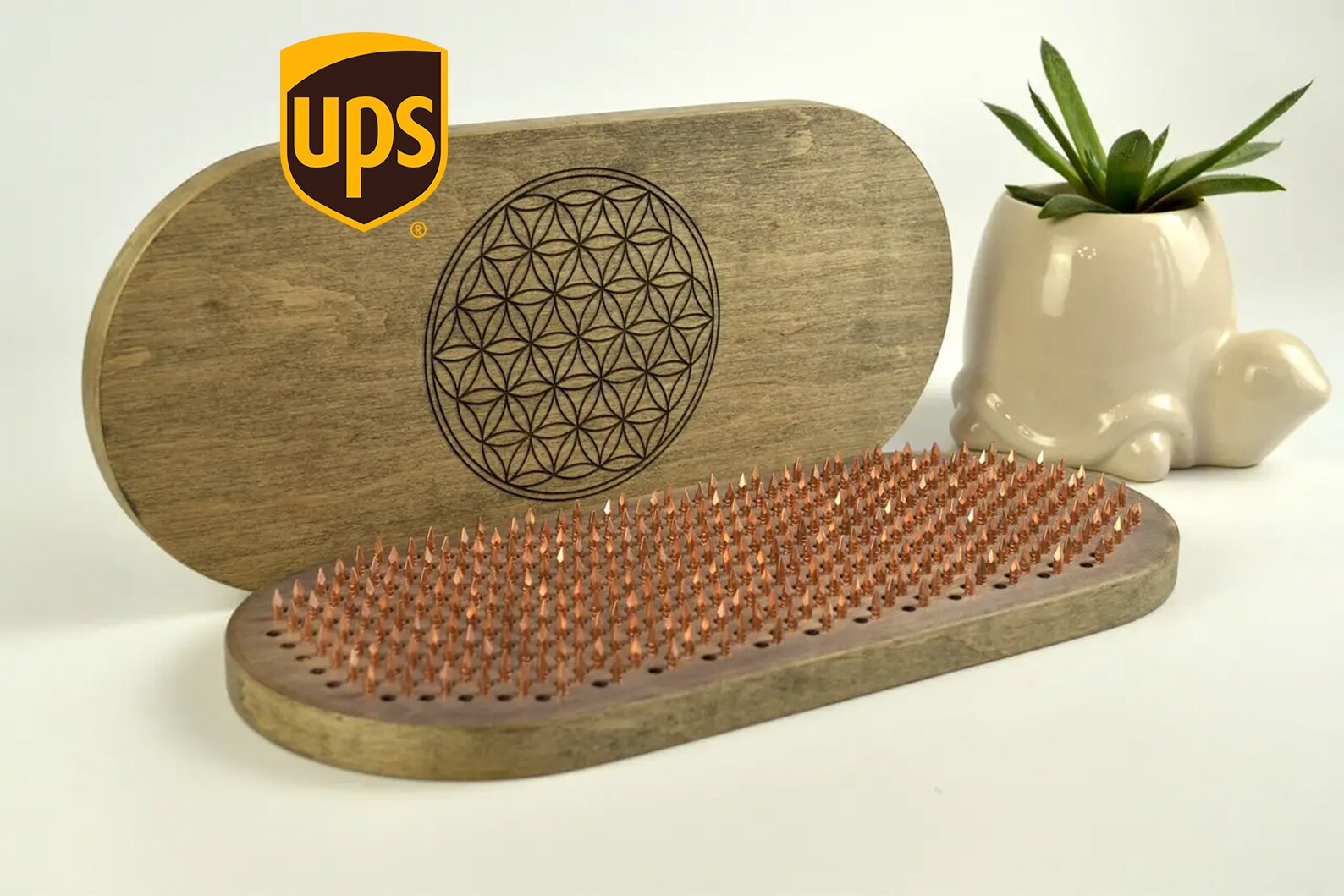 Sadhu Board Copper Nails Oval Wooden Gray 10 mm | 0.4&Prime; for Beginners