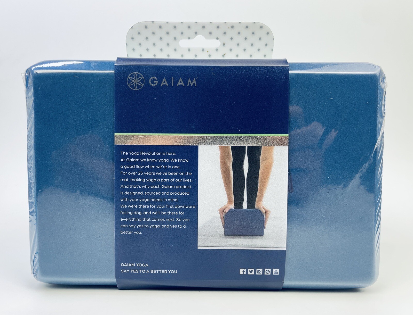 Gaiam Yoga Supportive Foam Block Soft Pilates Meditation Blue 9x6x4