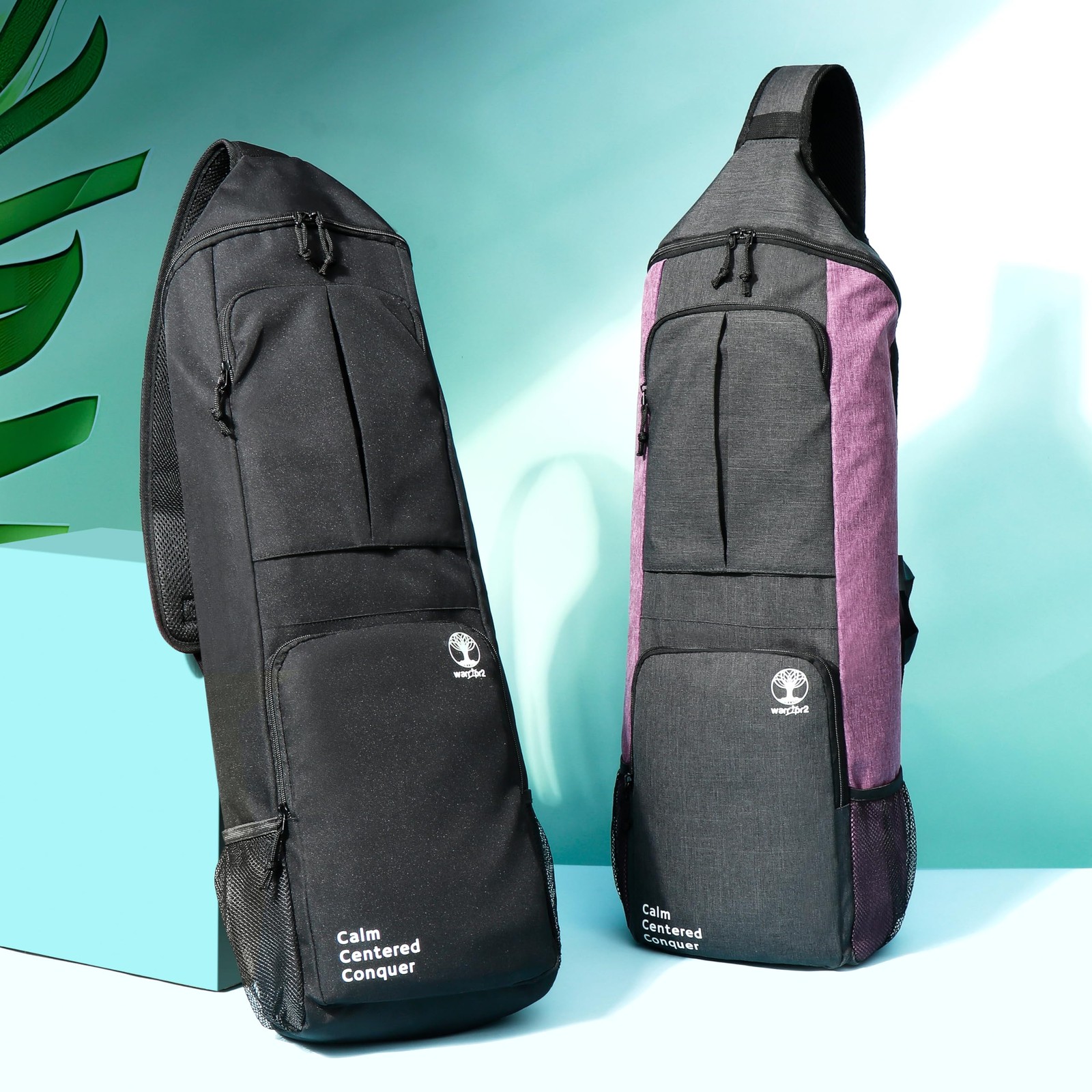 Yoga Mat Bag Carrier – Large Pockets & Water Bottle Holders. Yoga Backpack Fi…