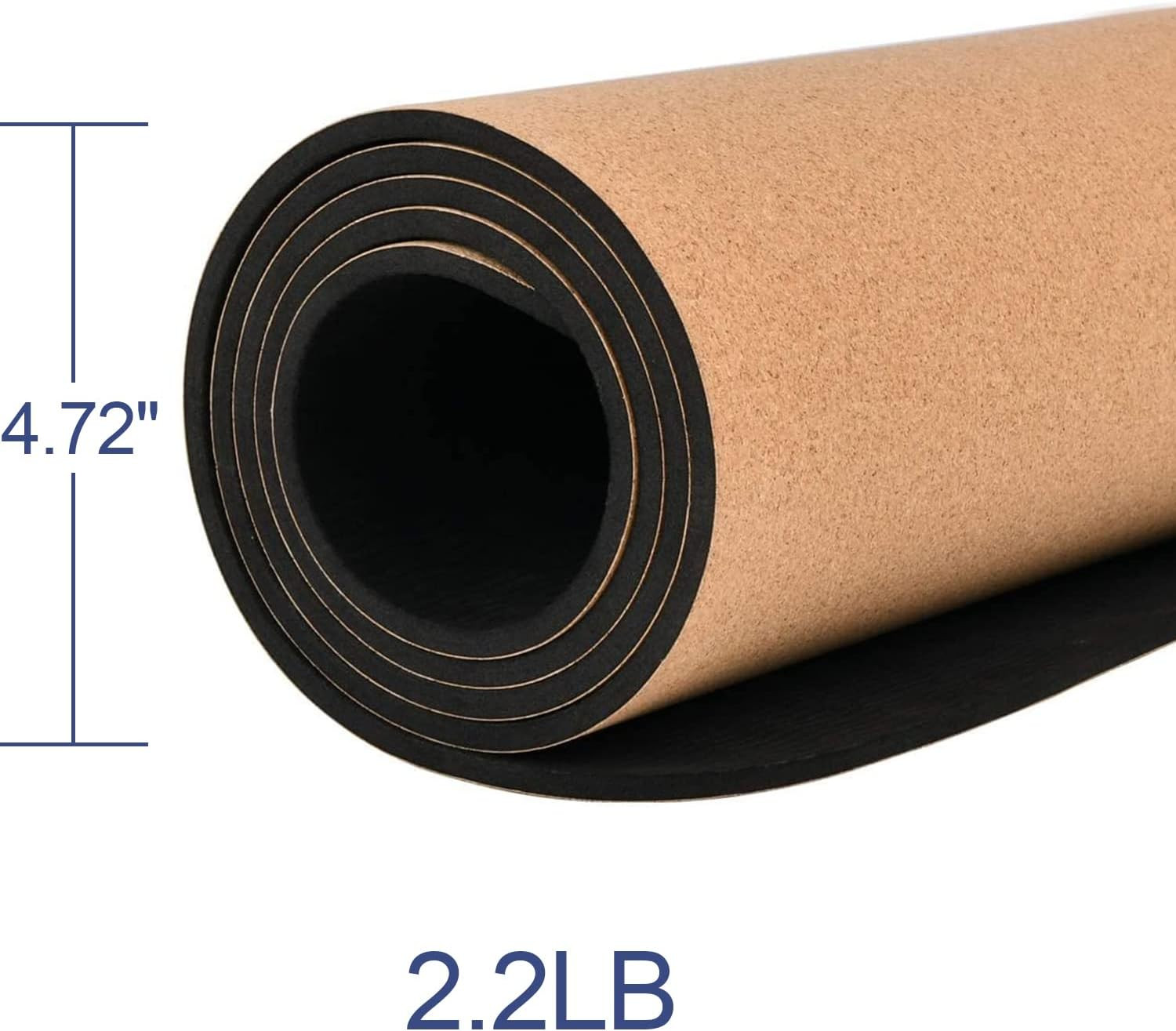 Numat Cork Yoga Mat 6Mm (1/4 Inch) Thick 72 X 24 In, Sweatproof Nonslip Eco-Frie