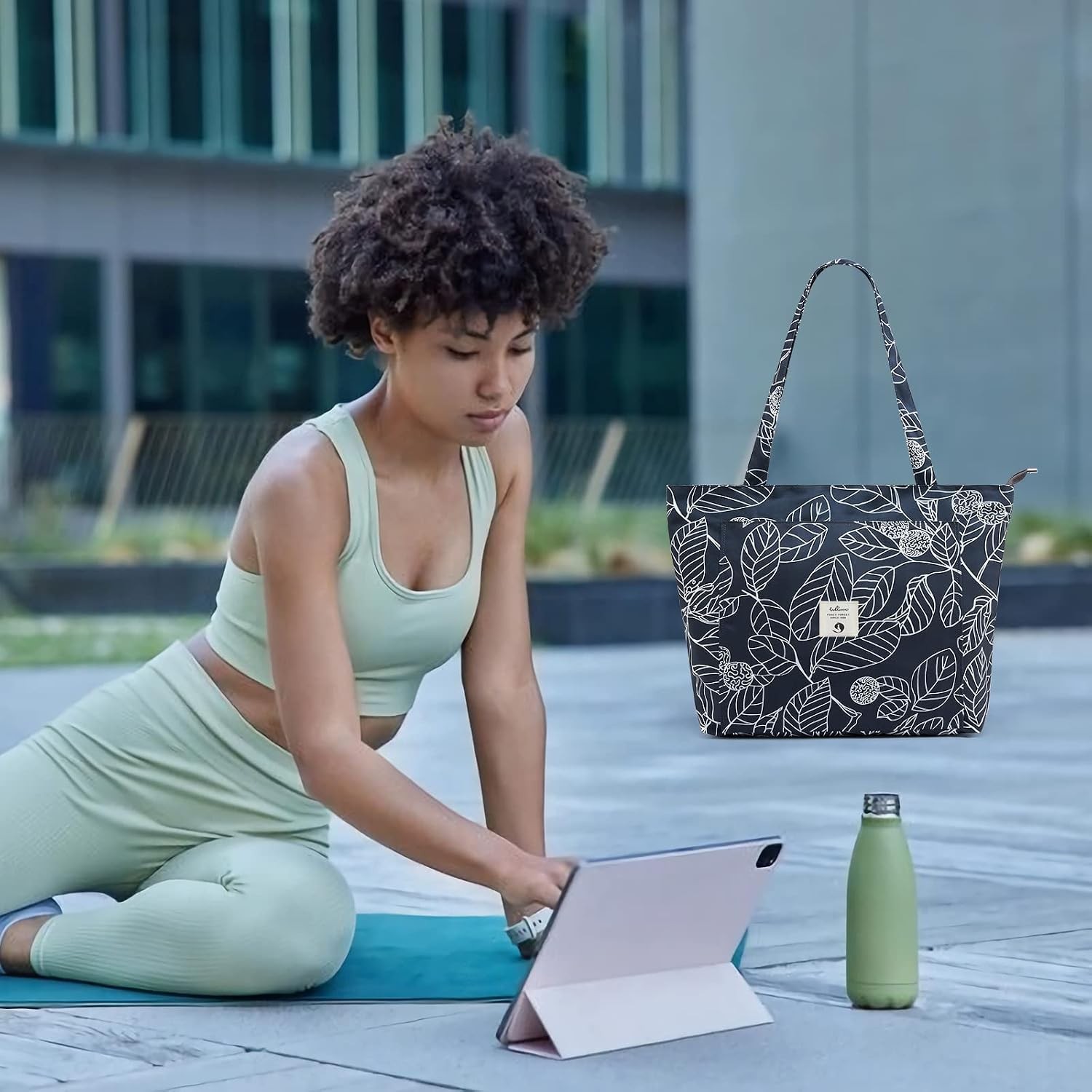 Yoga Bags for Women with Yoga Mats Bags Carrier Carryall Canvas Tote