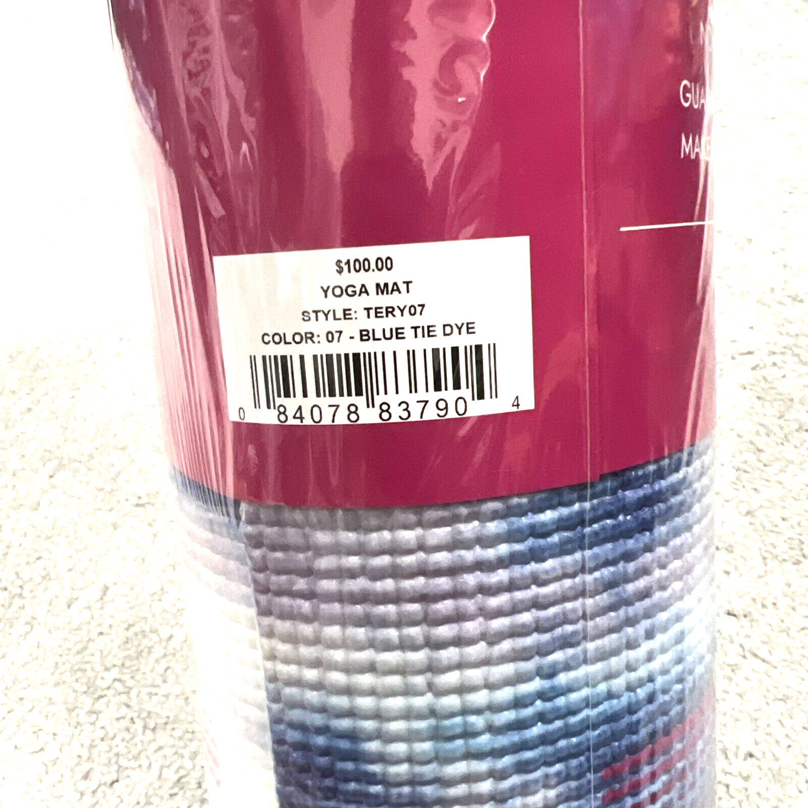 NEW Yoga Mat Pilates 5mm Non Slip Blue Tie Dye Multicolor