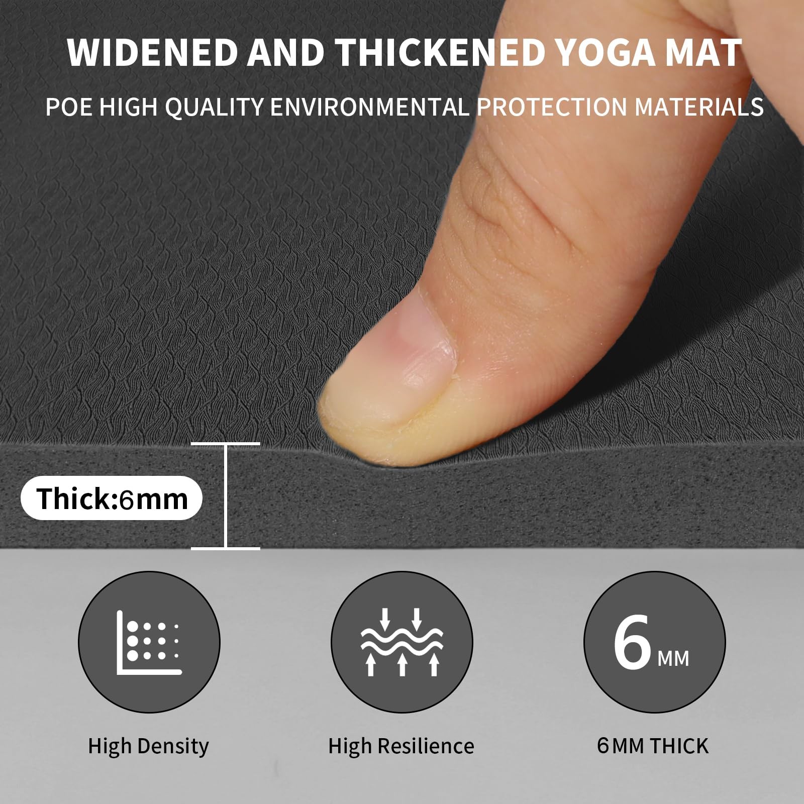 Large Yoga Mat (6&rsquo;x 4&prime;) – Extra Long and Wide Workout Mat for Men and , Non-S…