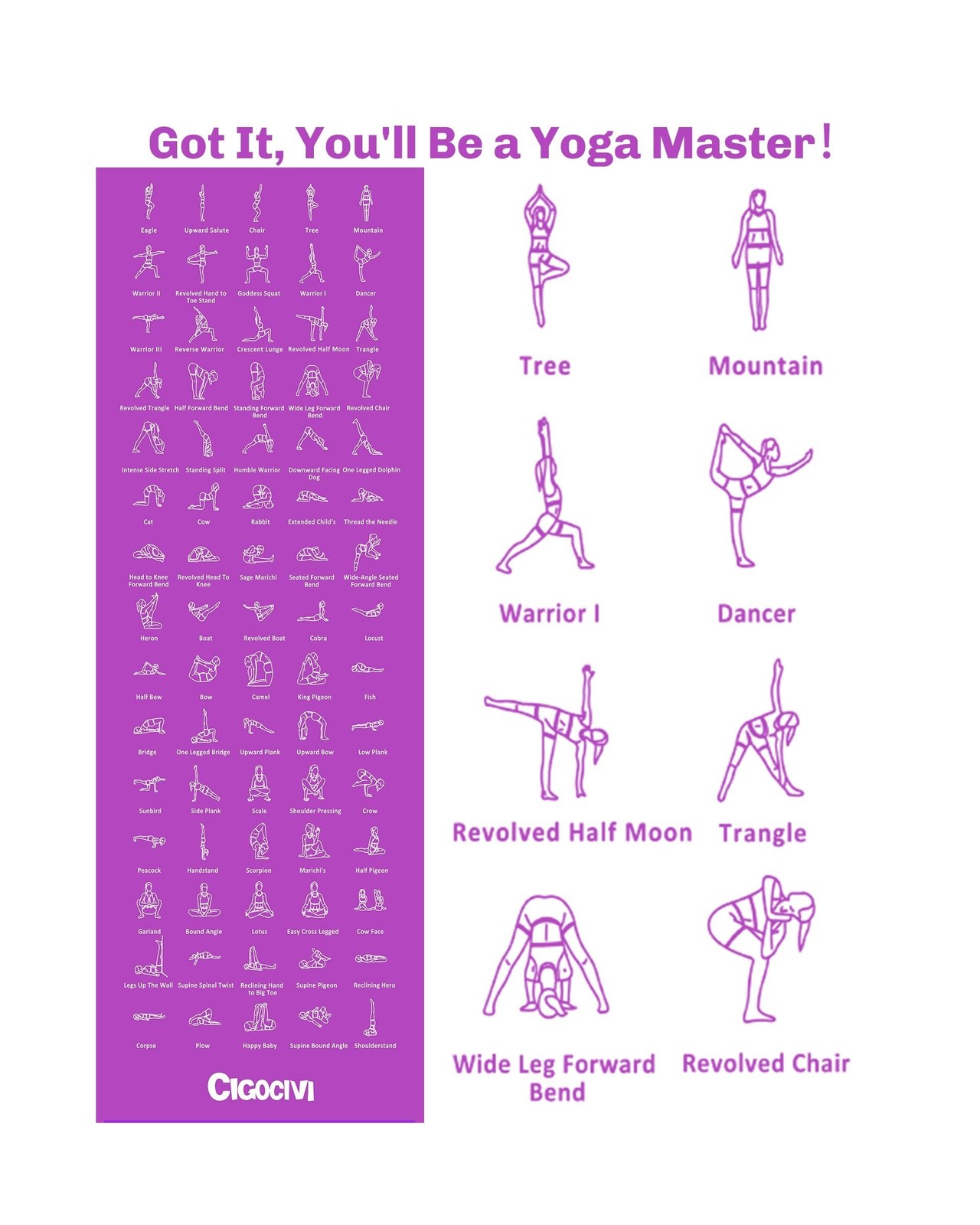Instructional Travel Yoga Mat with 75 Poses & Exercises – Christmas… Fast Ship