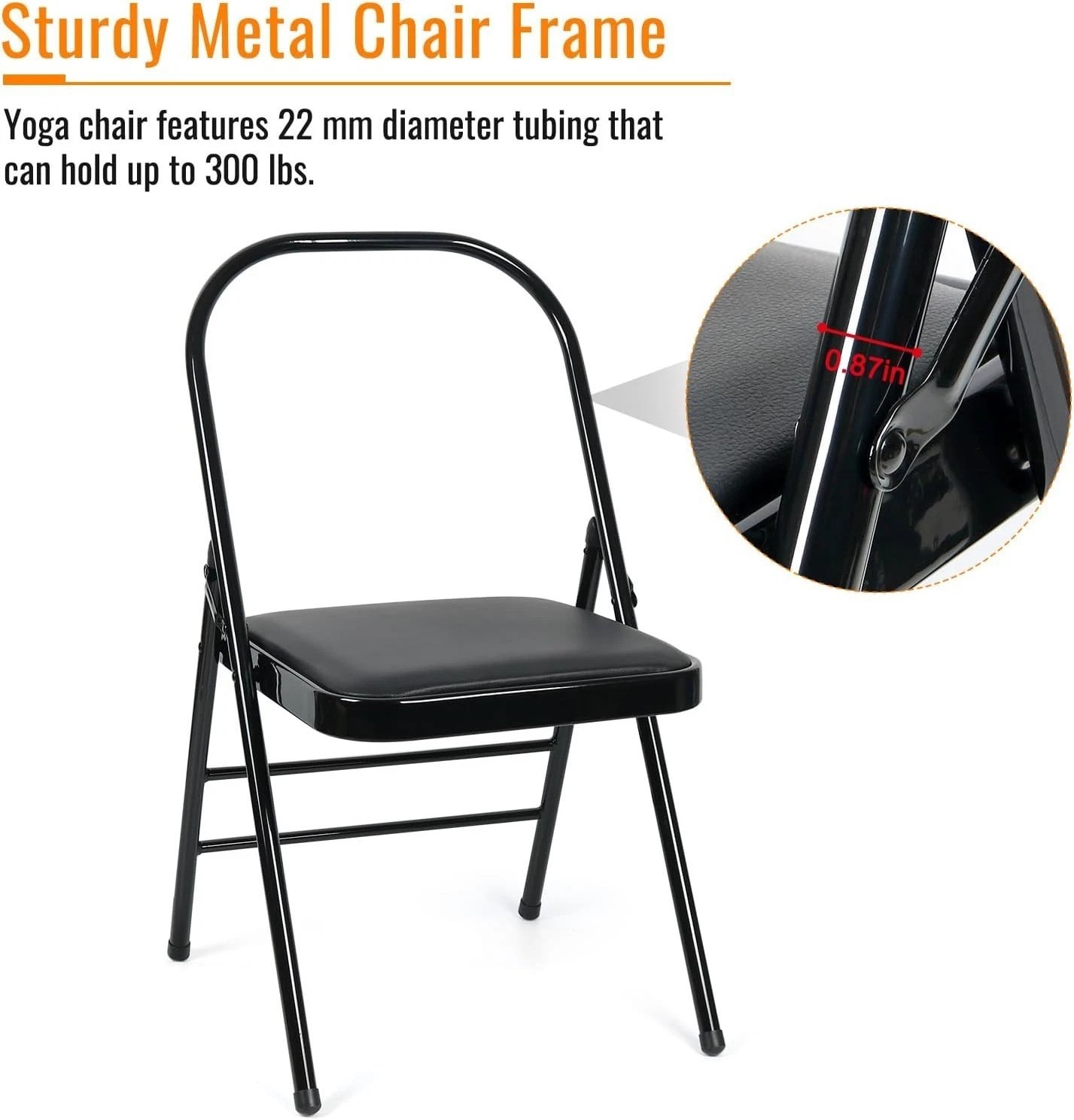 Yoga Auxiliary Chair – Backless, Relieve Neck & Back Pain, Abs & Core Trainin…