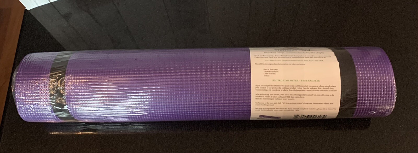 BalanceFrom All Purpose High Density Non-Slip Exercise 1/4&Prime; Yoga Mat PURPLE