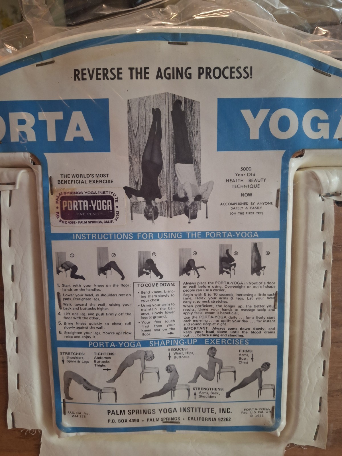 Vintage 1975 Porta Yoga Headstand Bench Fitness Inversion Exercise Stool New NOS
