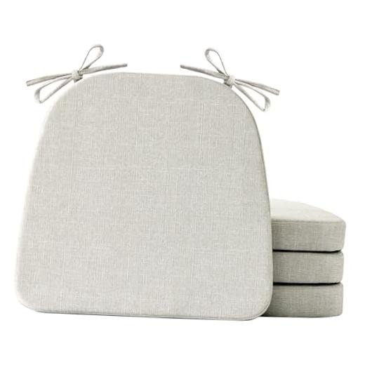 Chair Cushions for Dining Chairs Set of 4, Non Slip Kitchen Chair 4 Pack Beige