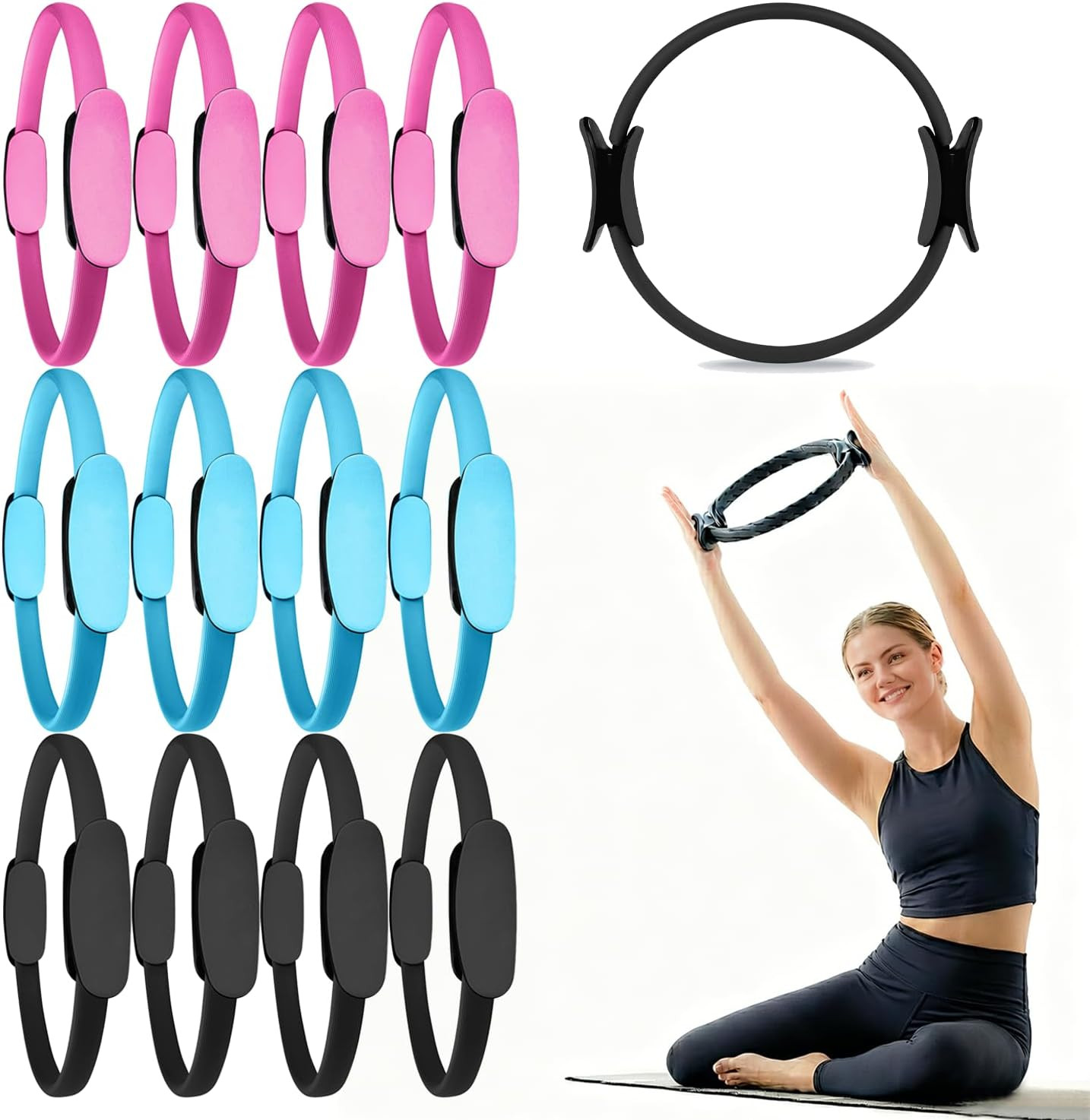 12 Pack Pilates Ring Set for Home Gym – Essential Yoga & Fitness Equipment