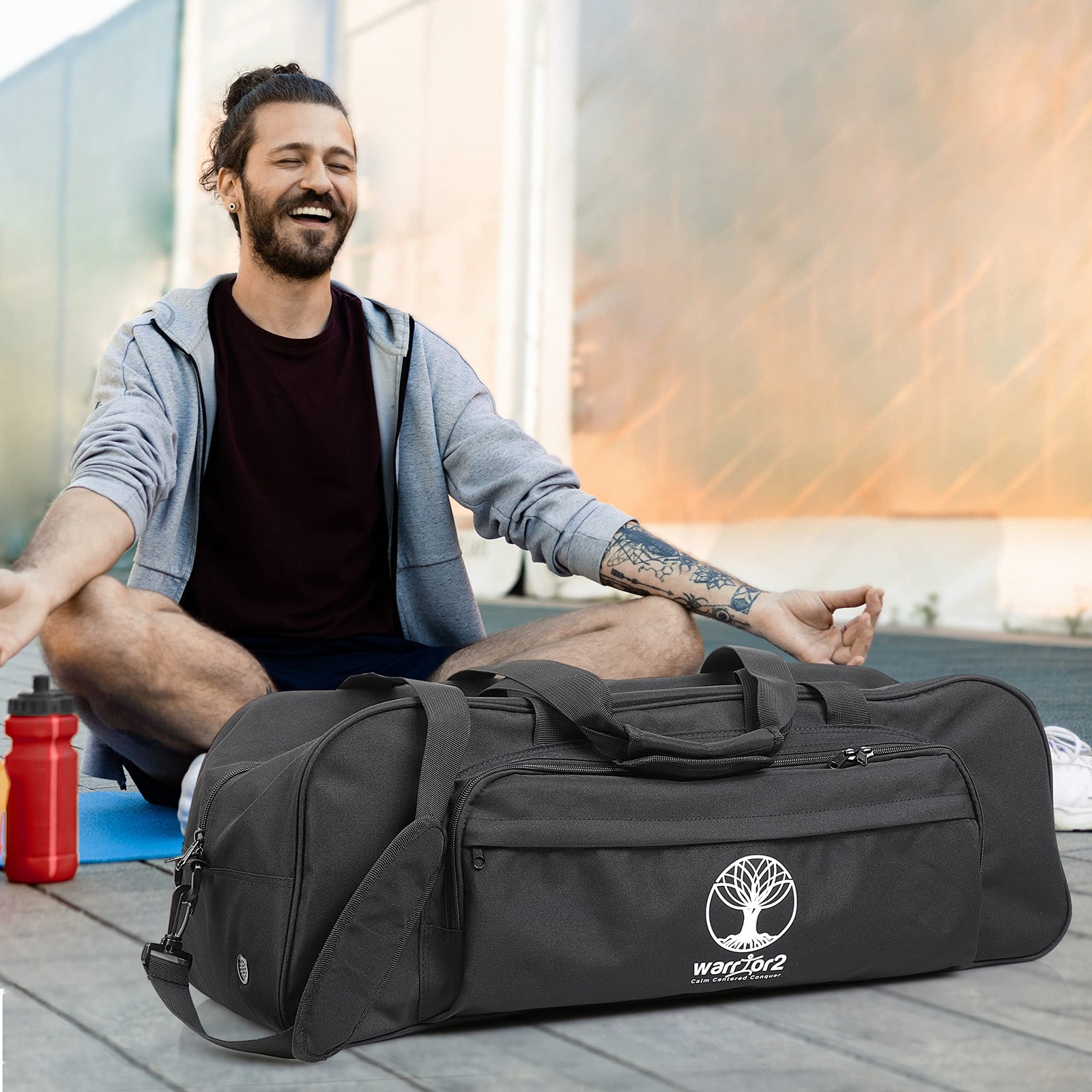 Yoga Mat Bag Carrier with 8-Pocket & Wet Pocket, Air Vent | Large Yoga Mat Ho…