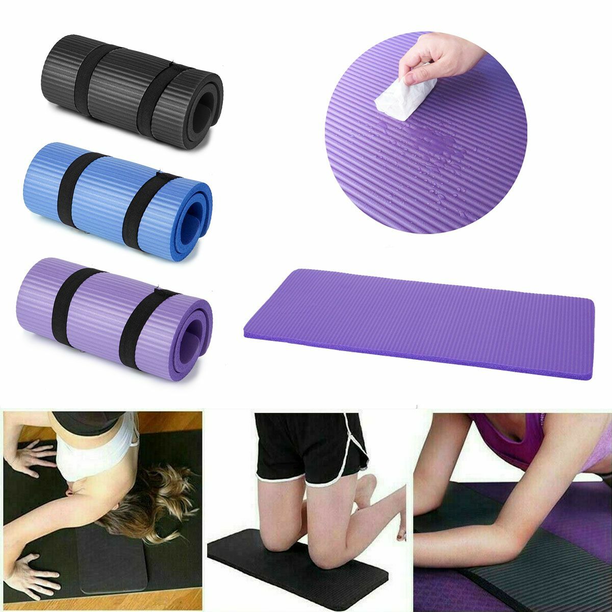 Exercise Yoga Mat Thick Non-slip Durable Extra Mats Pilates Pad Fitness Gym Mini