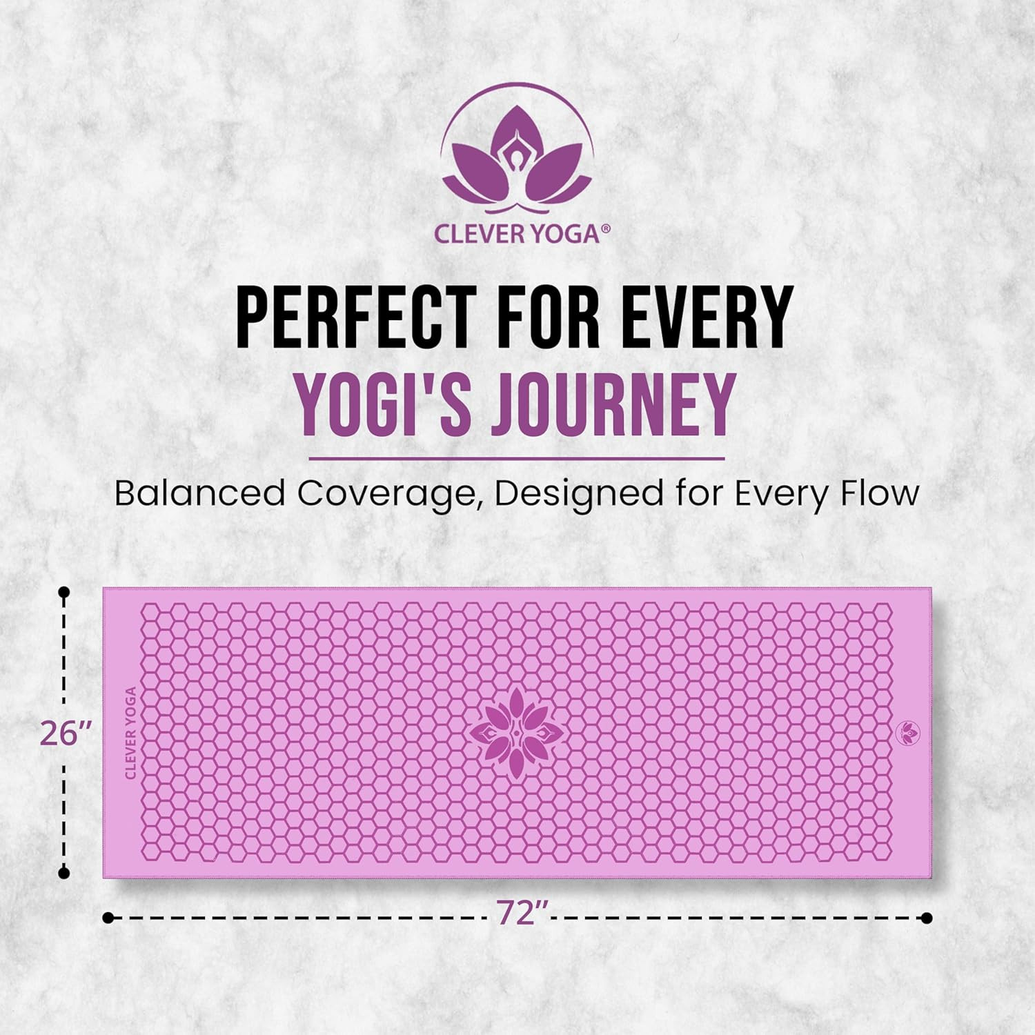 Hot Yoga Mat Towel – Non-Slip Grip for Hot Yoga, Sweat Absorbent, Honeycomb Sili