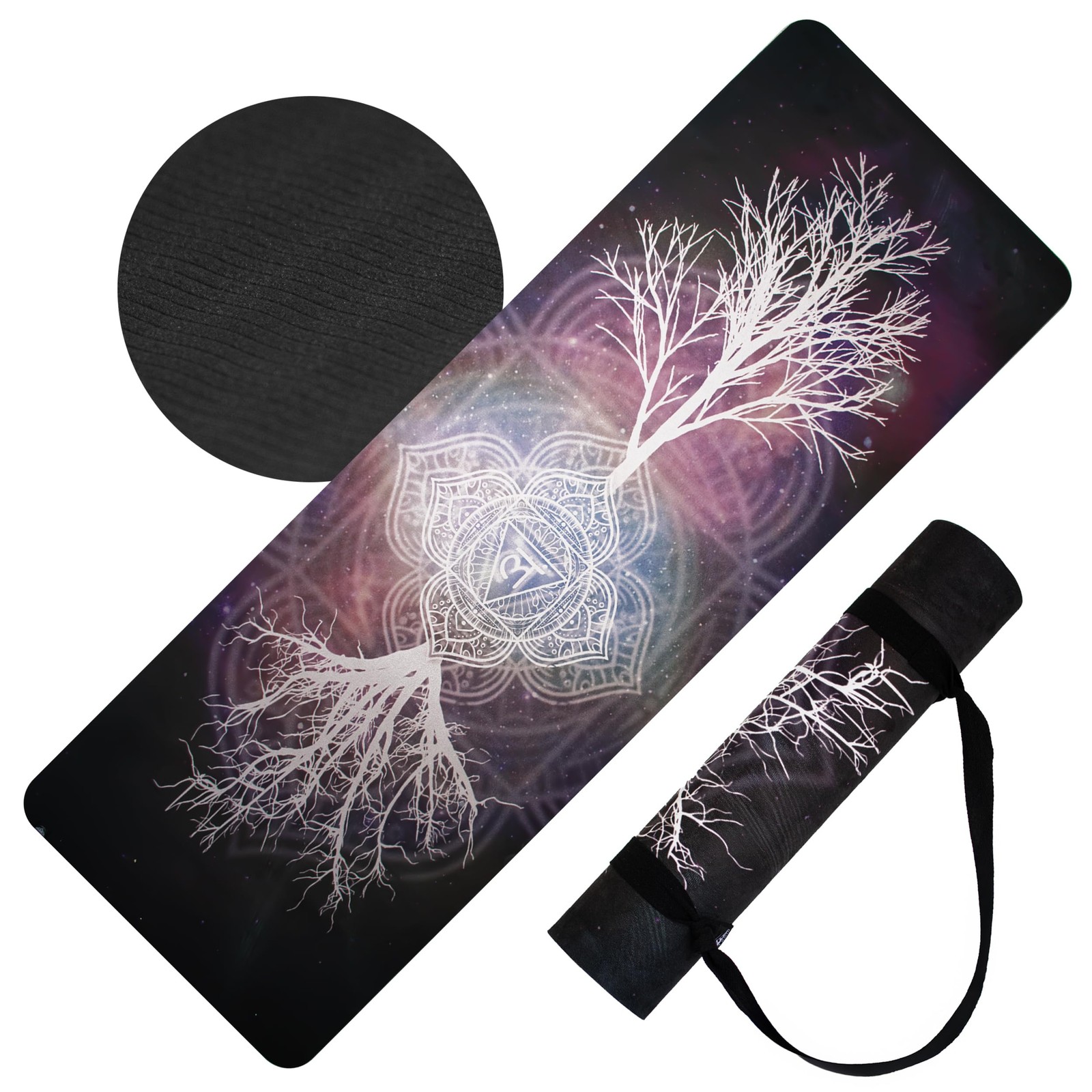 𝑯𝑰𝑮𝑯𝑻𝑶𝑷 Hot Yoga Mat with Strap Non-Slip 6mm Thick, Premium Suede & TP…