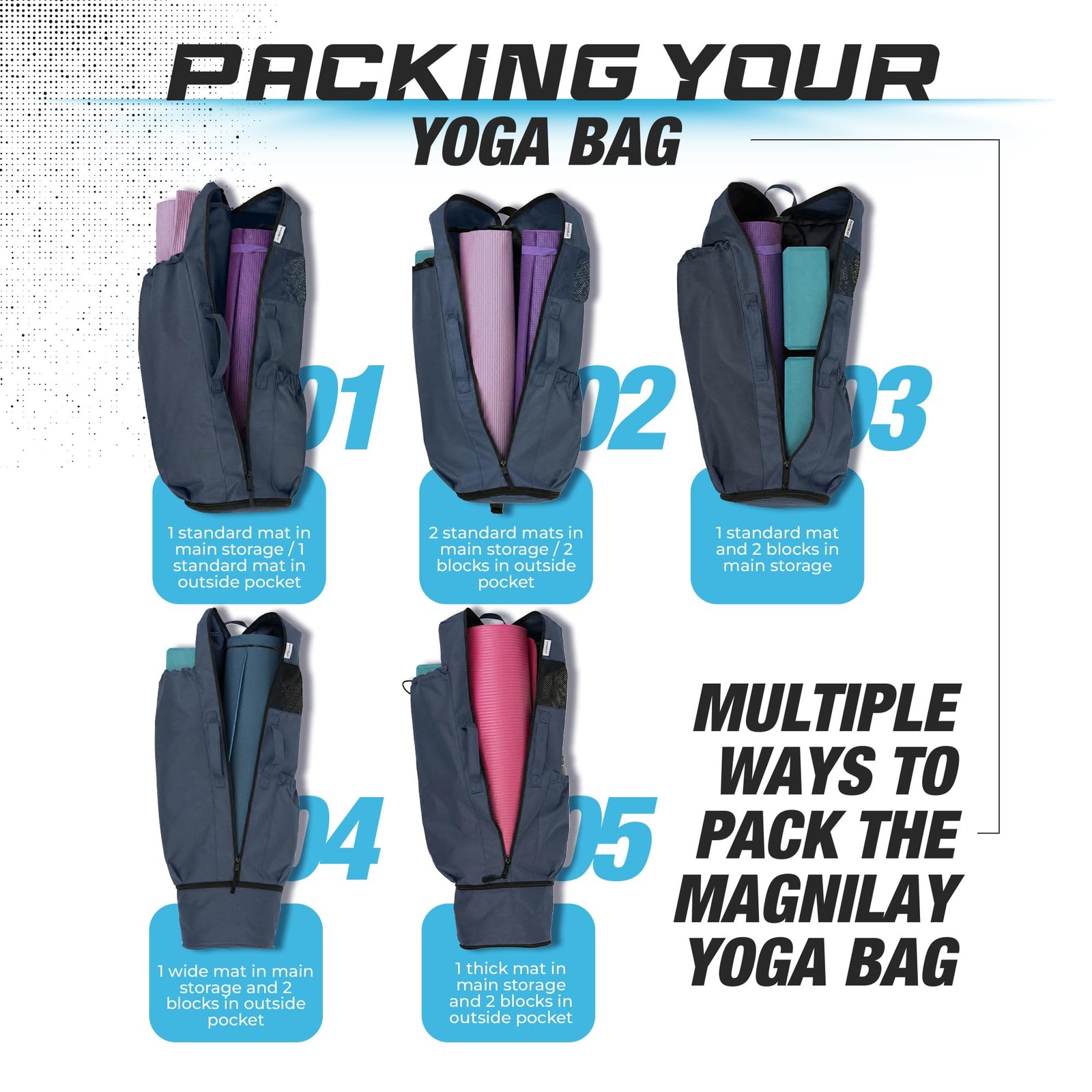 Yoga Mat Bag Carrier for Women and Men – Gym Bag with Yoga Mat Holder, Conver…