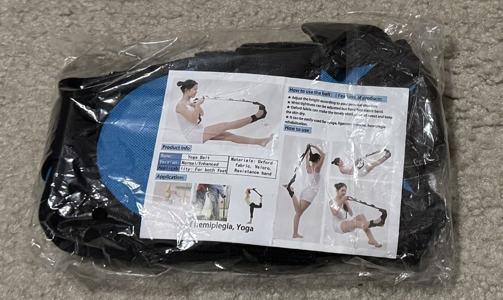 Heavy-Duty Oxford Cloth Yoga Strap with Ankle Straps, Manual System