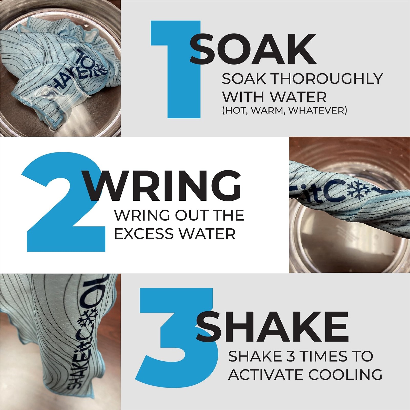 SHAKEitCOOL Original Cooling Towel – Be Cool in Style – Heat Relief, Soft, Li…