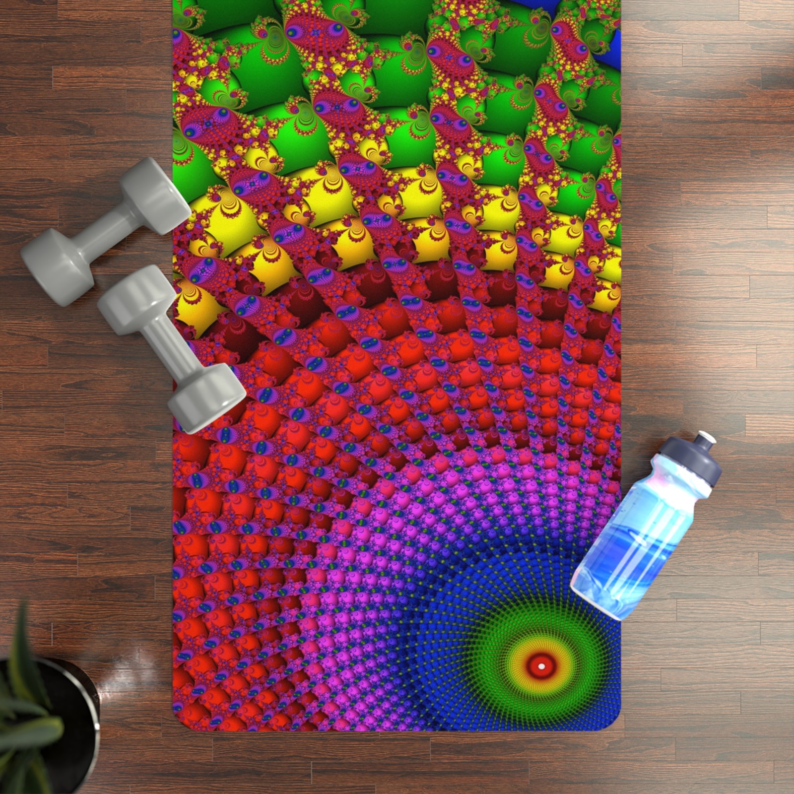 Yoga Mat, Sacred Geometry Mandala Fractal Psychedelic Mat, trippy Exercise Mat