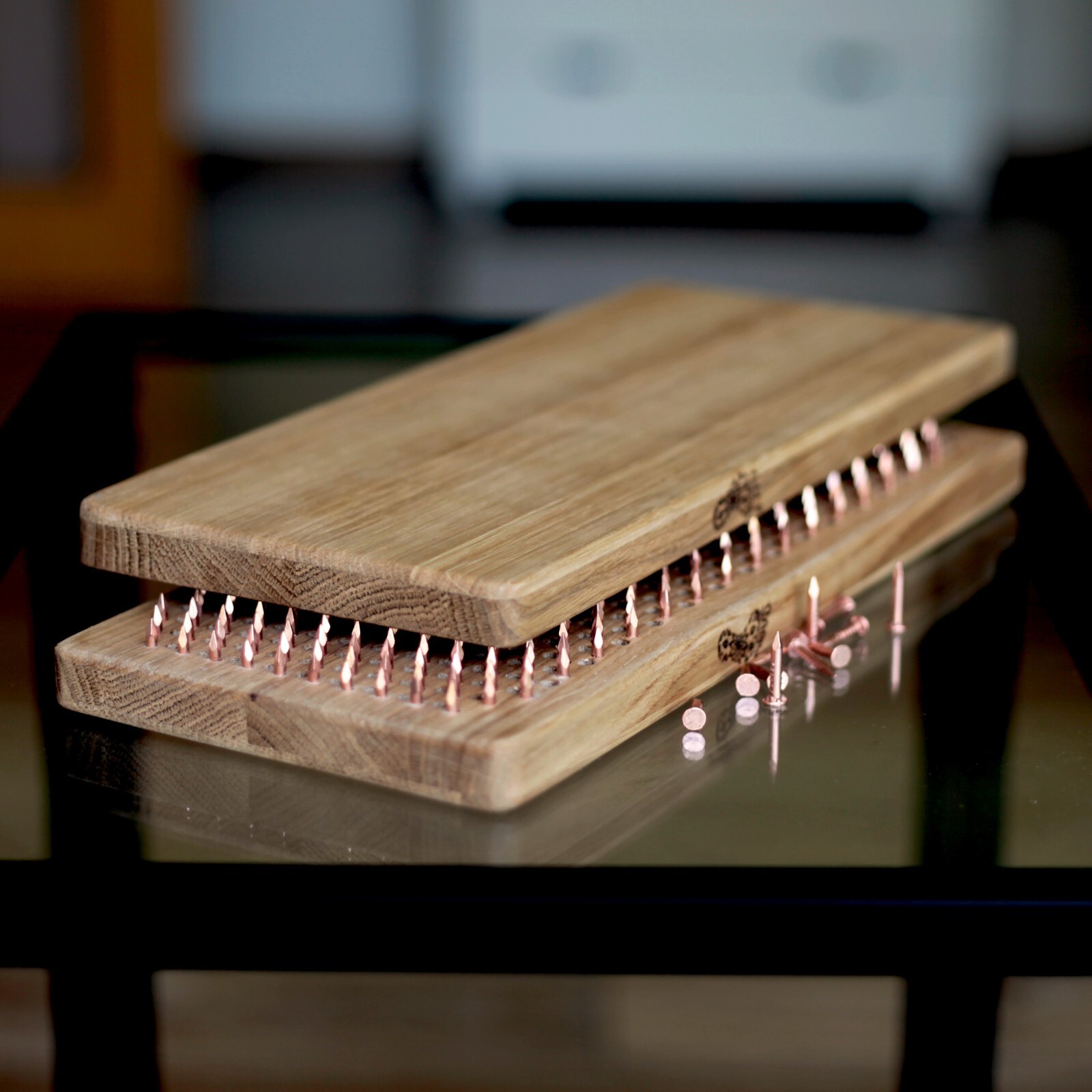 Sadhu board copper nails handmade from 100% oak wood for yoga meditation