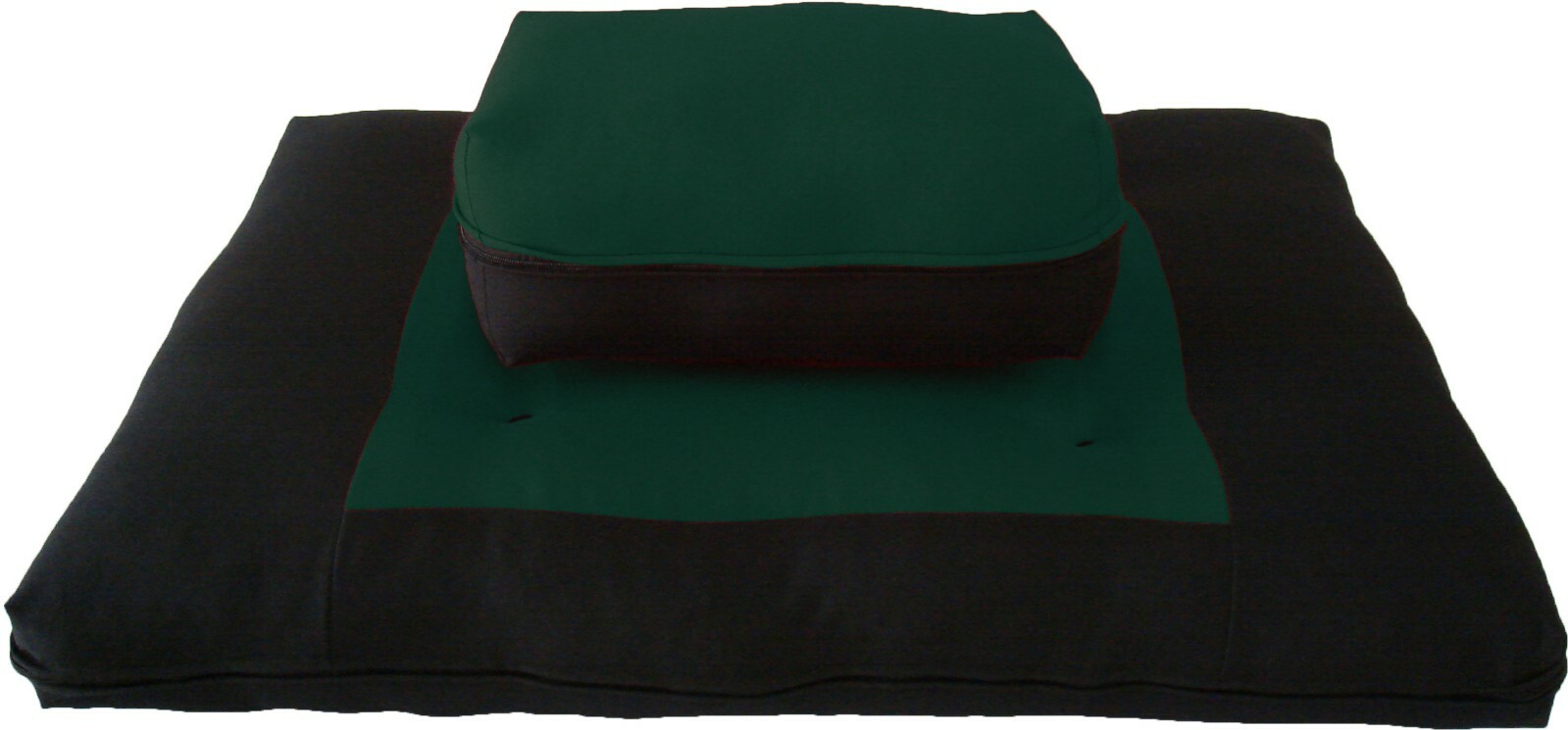 Zafu Zabuton Set, Cotton Cushions, Mats, Seats, Yoga Meditation Black/Hunter