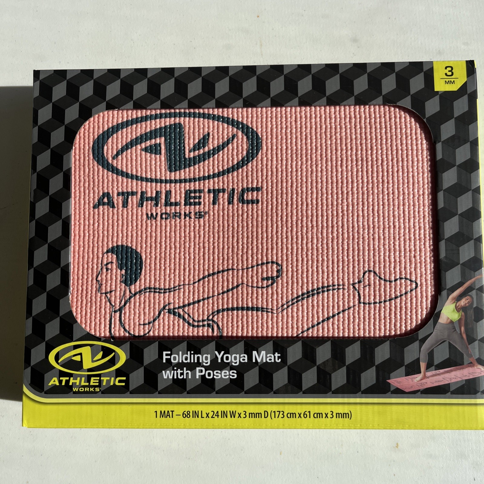 Yoga Mat: Athletic Works Folding Yoga Mat with Poses