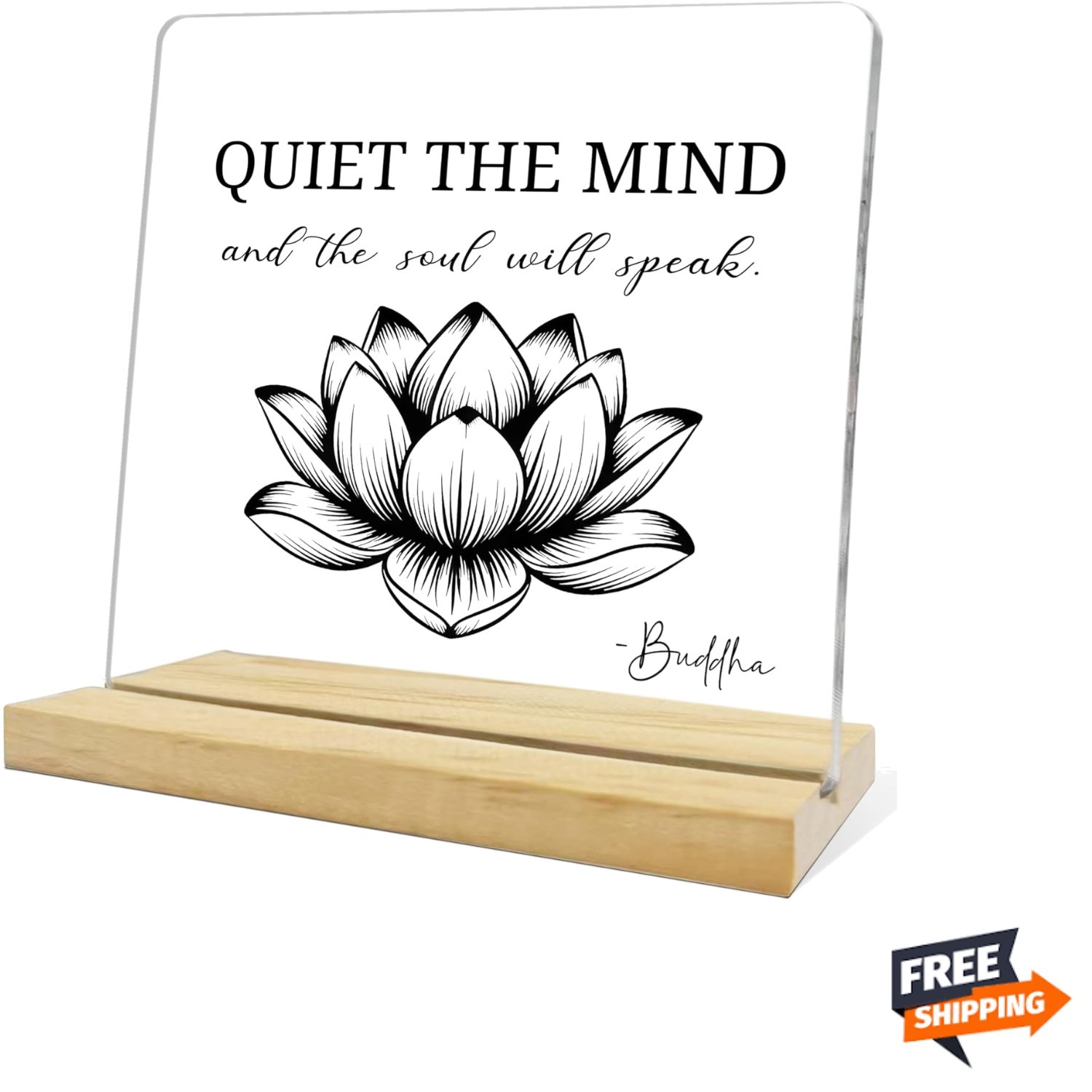 Acrylic Zen Decor 4×4 Inches Inspirational Gift for Meditation Space