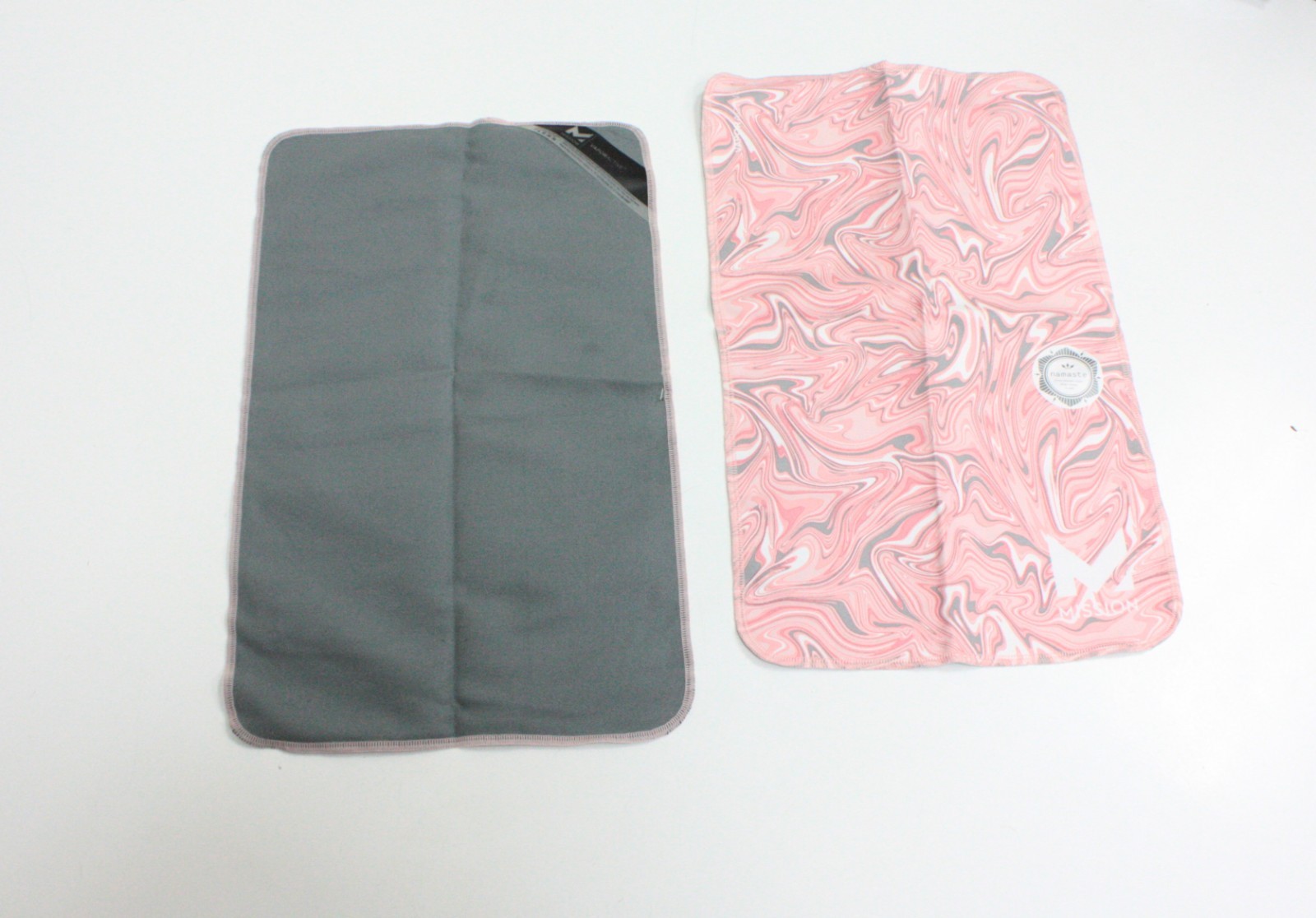 Mission Super Absorbent Yoga Hand Towels 2 pack Glaze Quartz Pink/Solid Charcoal