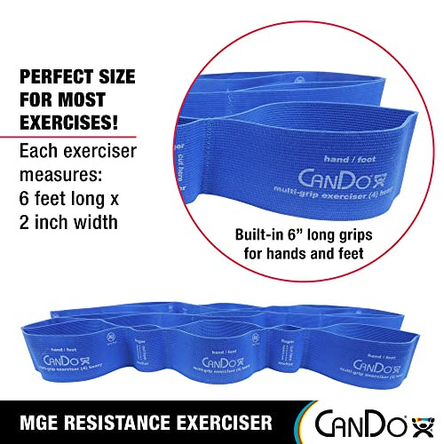 Multi-Grip 6 Foot Exercise Resistance Band with Hand/Foot Loops for Total