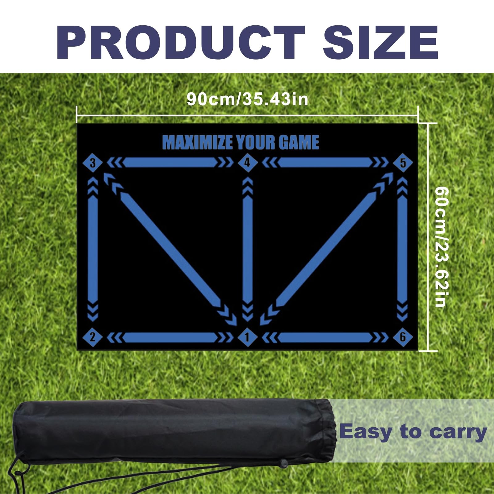 Pure Vie Anti-Slip Soccer Training Mat, Equipment Blue