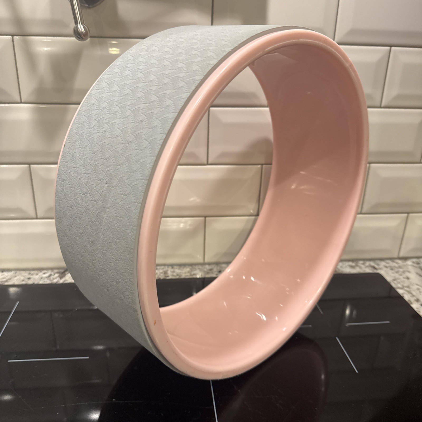 FORMFIT Yoga Pilates Fitness Wheel Pink Gray 12in Stretching Flexibility
