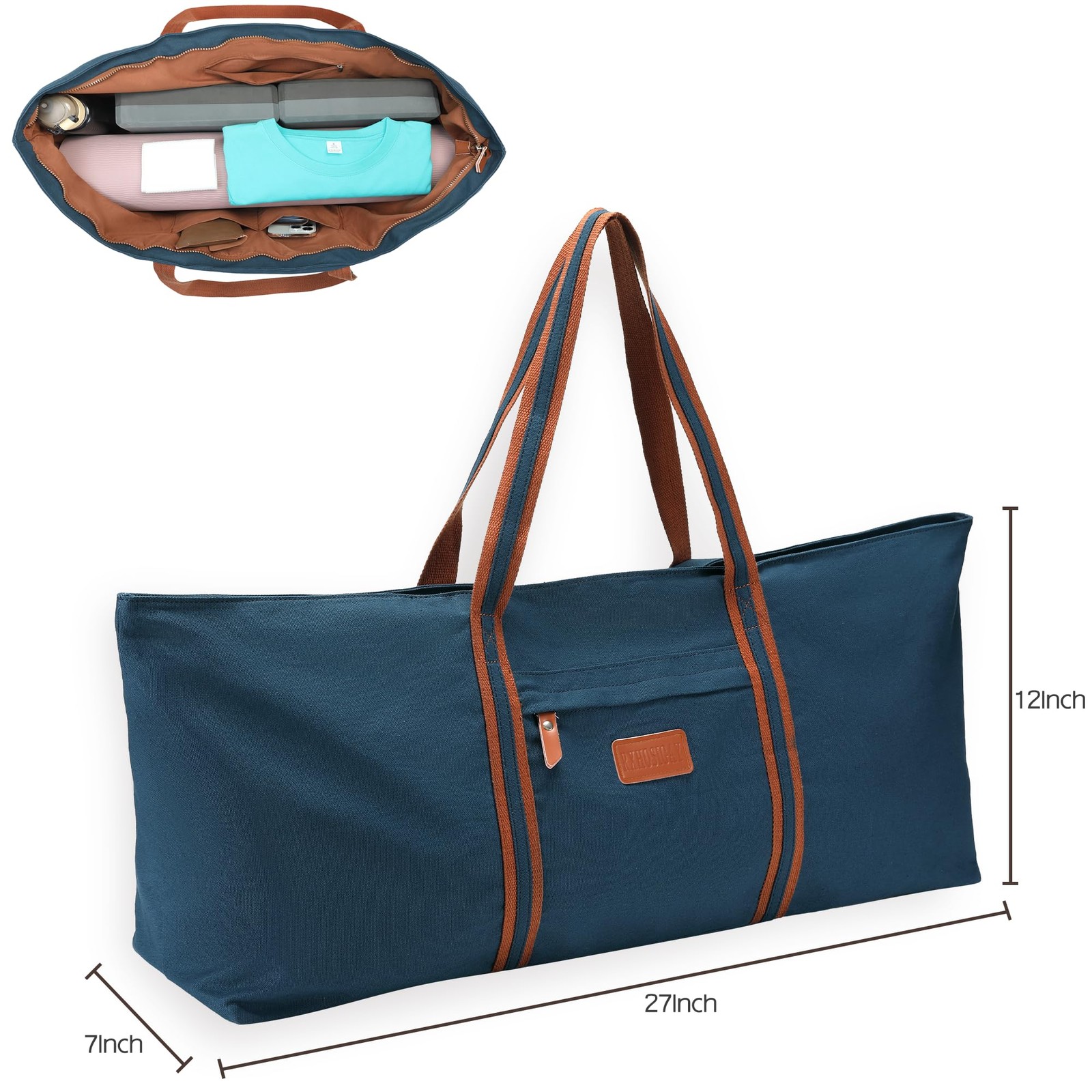 with Multi-Functional Storage Pockets Full-Zip Extra Large Yoga Mat Tote Bag …