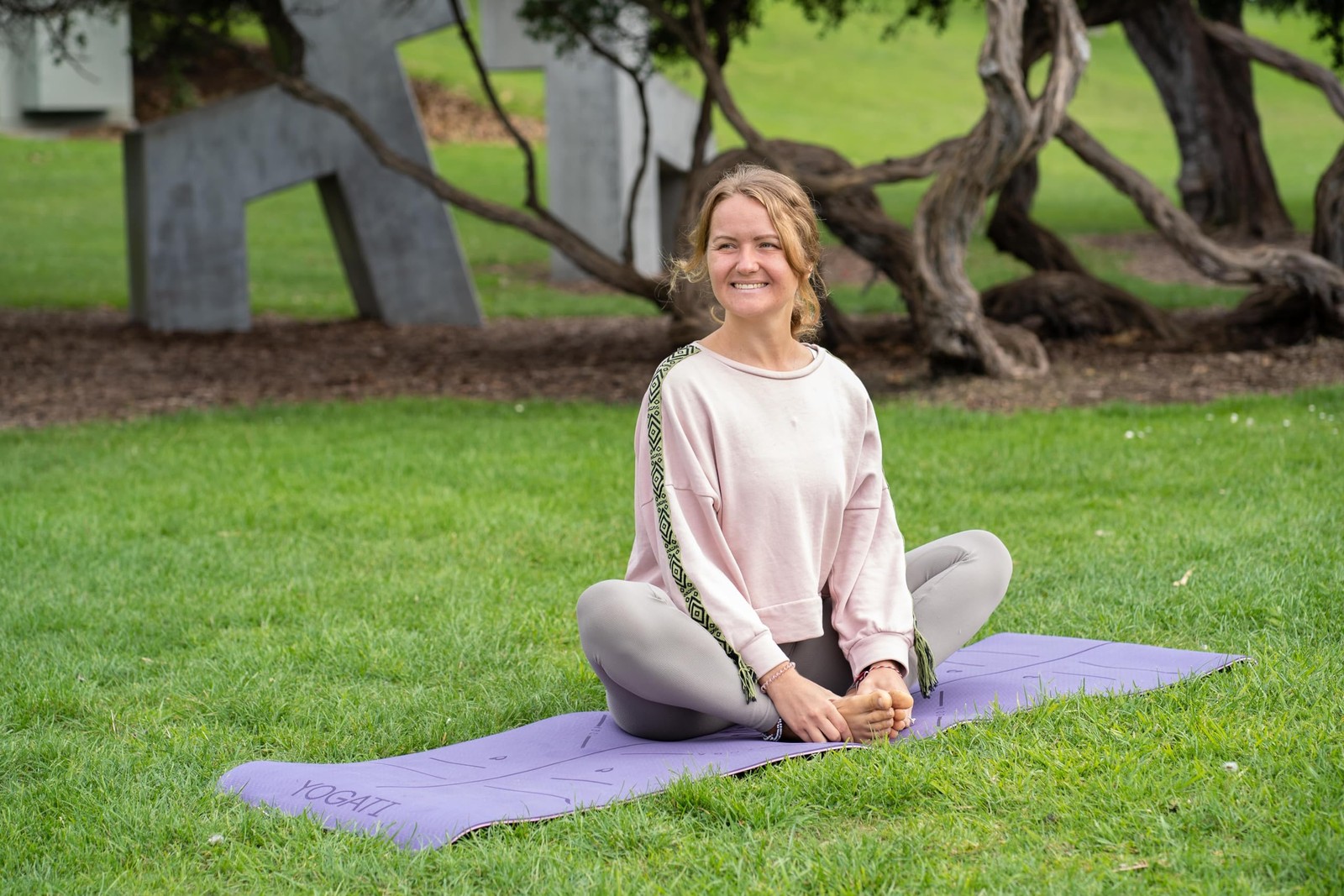 Yoga Mat with Alignment Lines. Exercise mat with carry strap. Pilates mats fo…