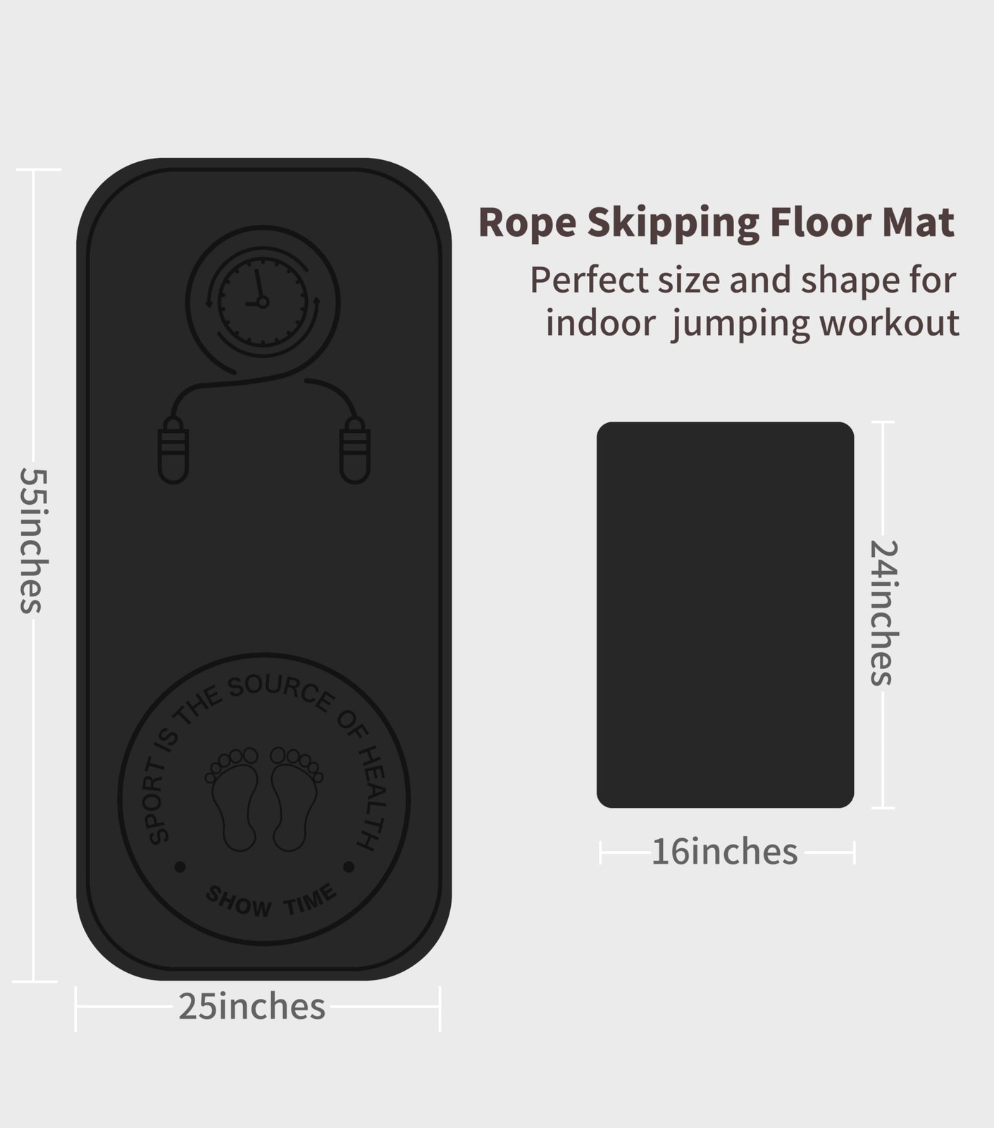 Rope Skipping Sports Shockproof Exercise Mat, All-Purpose Extra Thick High De…