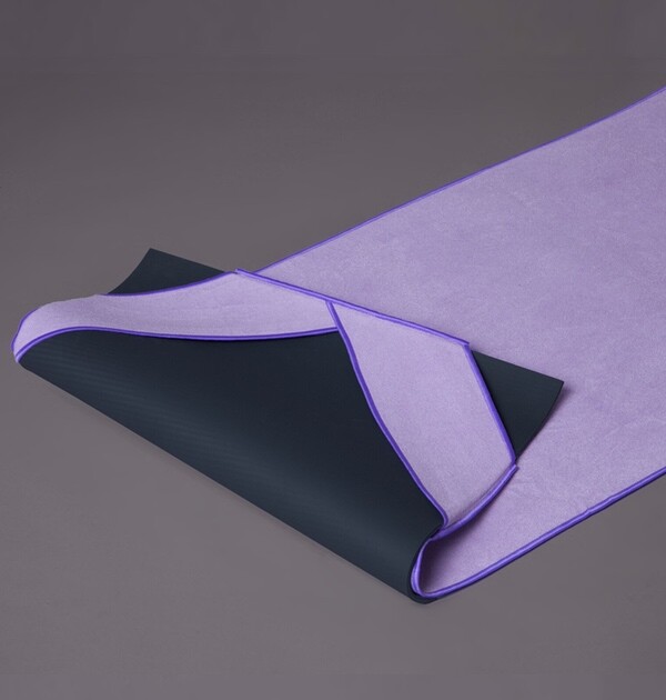 Aviska Anchor-Fit Yoga Towel Cornerless Design Quick Dry Ab Pilate Mat Lilac (C)