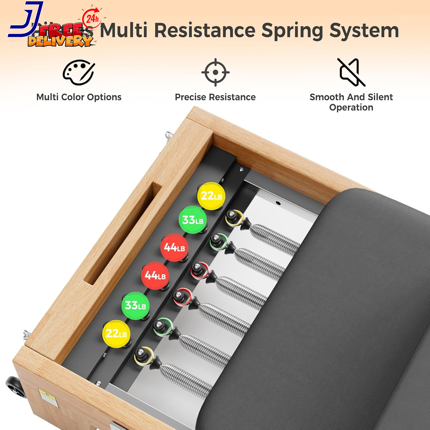Pilates Reformer for Home Gym Solid Wood Pilates Reformer Machine with Spring Ju