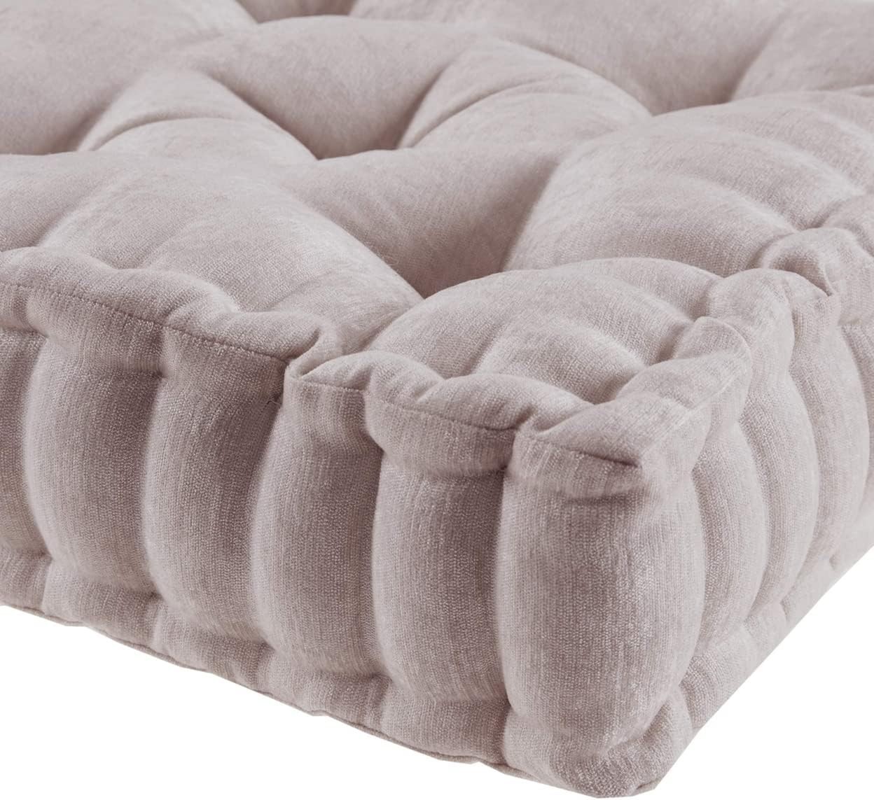 Lustrous Blush Floor Pillow – Portable 20&Prime; Tufted Cushion for Yoga & Comfort