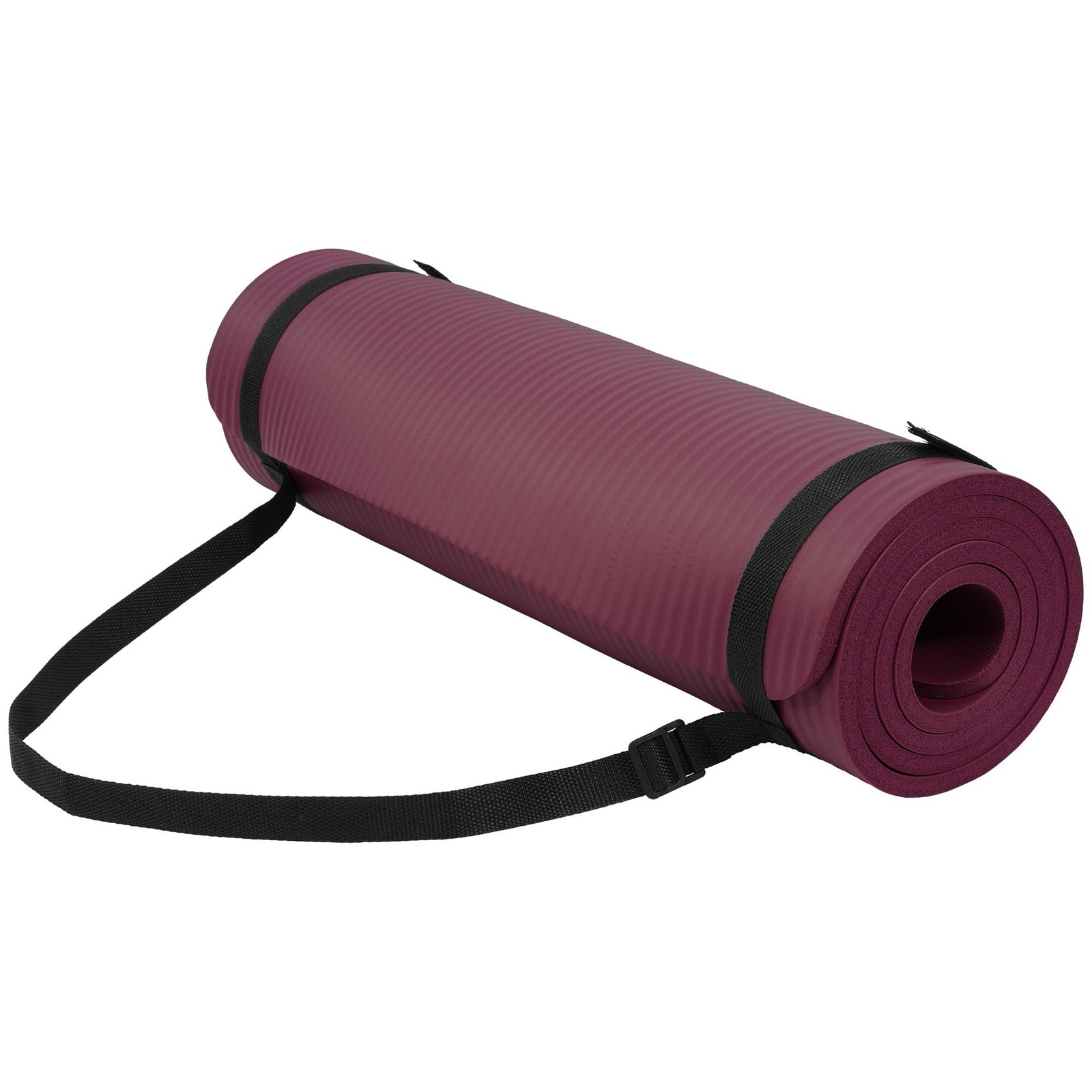 Fitvids 1/2-Inch Thick High Density Foam Exercise Yoga Mat with Deep Wine