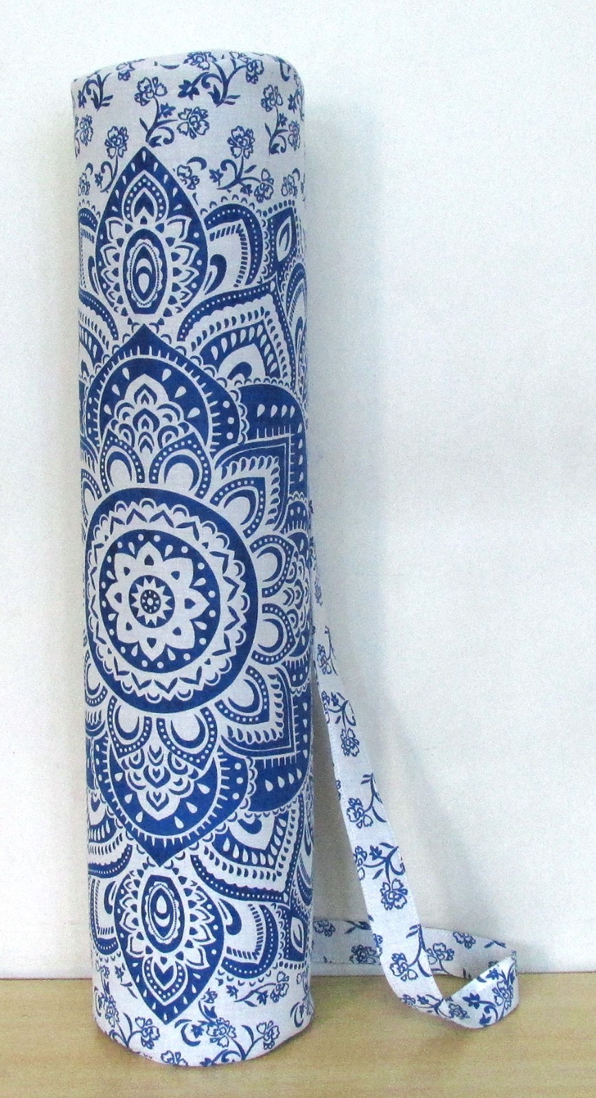Blue Ombre Yoga Mat Carrier Bag Hippie Mandala Cotton Bag With Shoulder Strap US