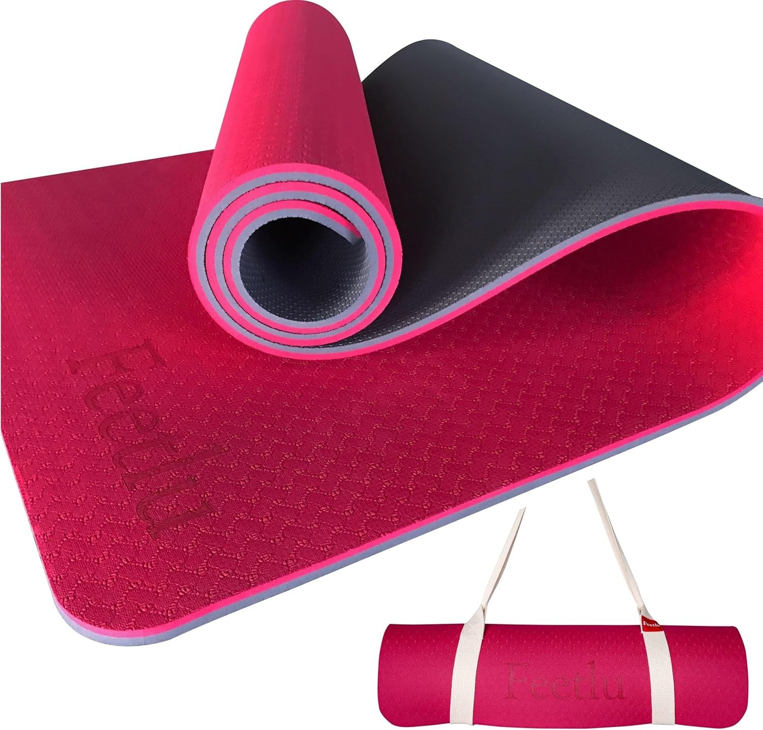 Extra Thick Exercise Yoga Mat W/ Strap 2/5 Inch 10MM Non-Slip Workout Mat Yoga